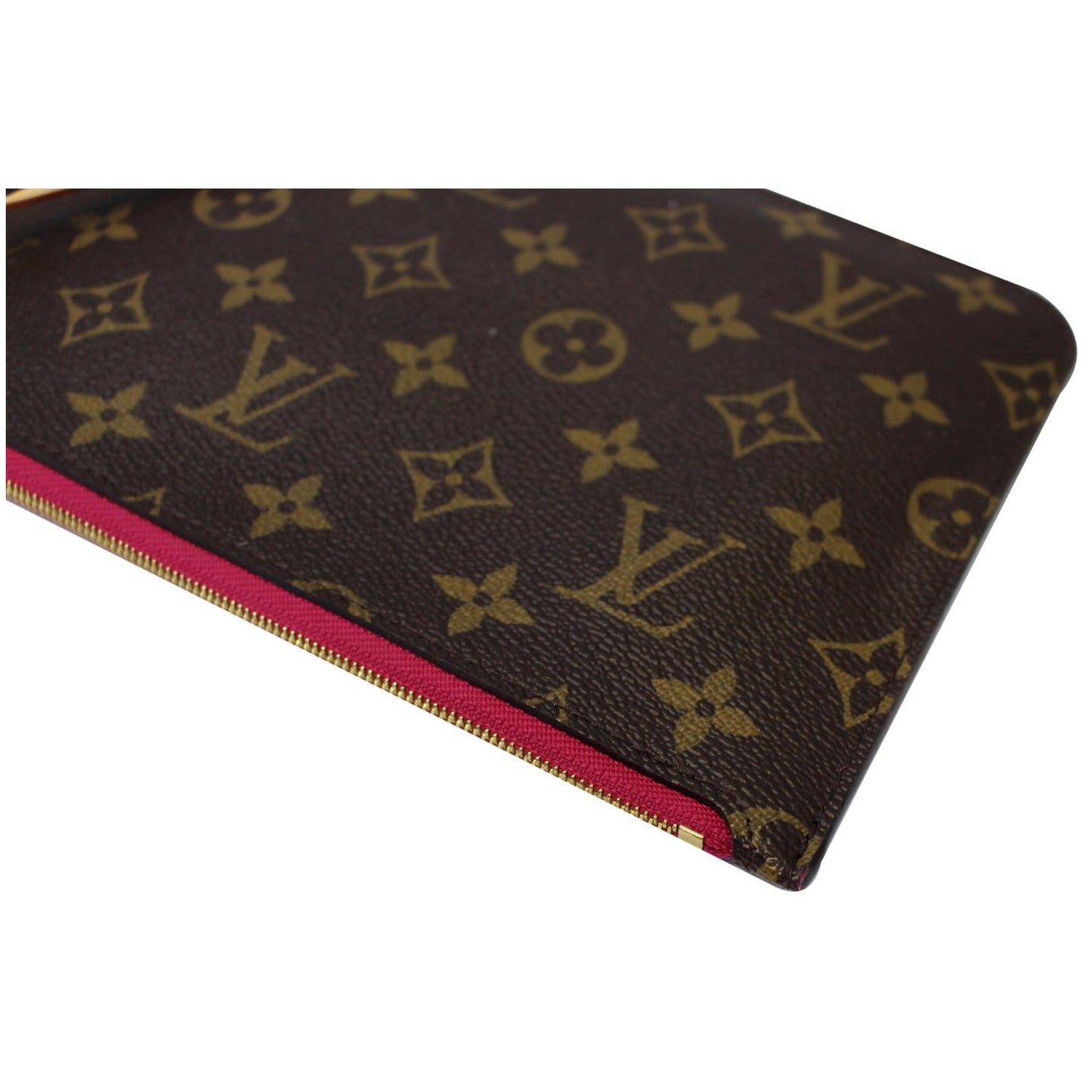 LOUIS VUITTON Pochette Wristlet Pouch Monogram Canvas Neverfull MM/GM Brown