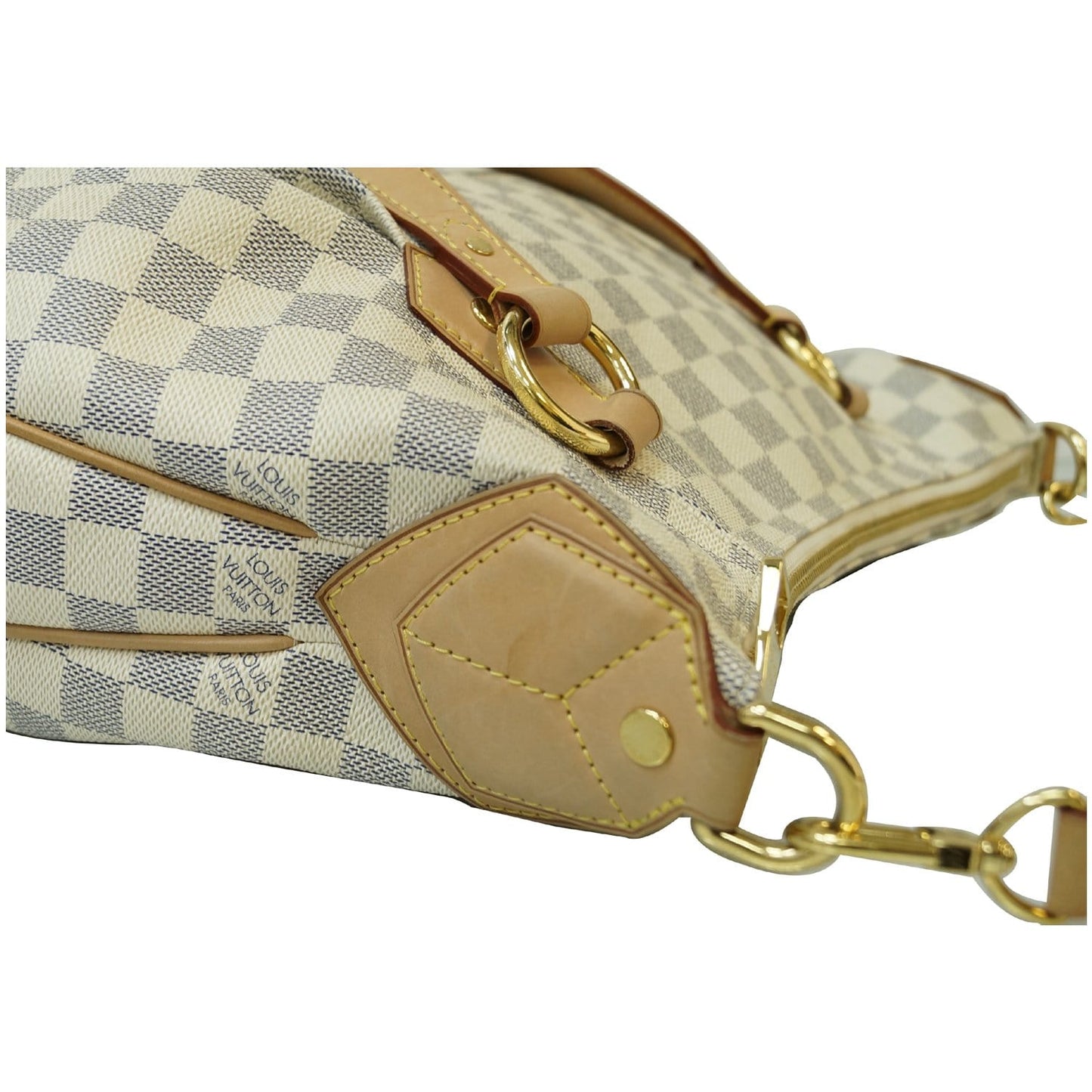 LOUIS VUITTON Evora MM Damier Azur Tote Shoulder Bag White