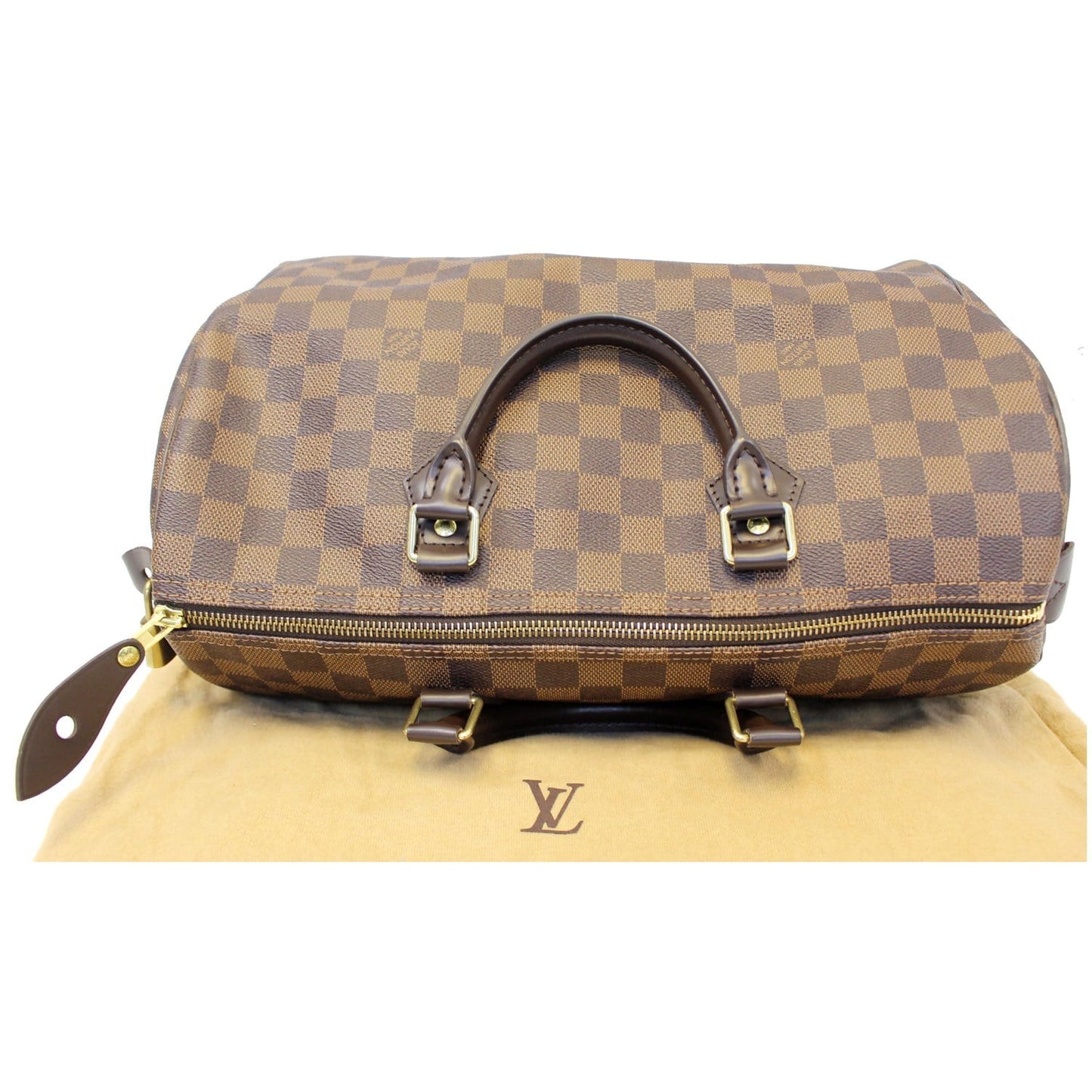 LOUIS VUITTON Speedy 30 Damier Ebene Satchel Bag Brown