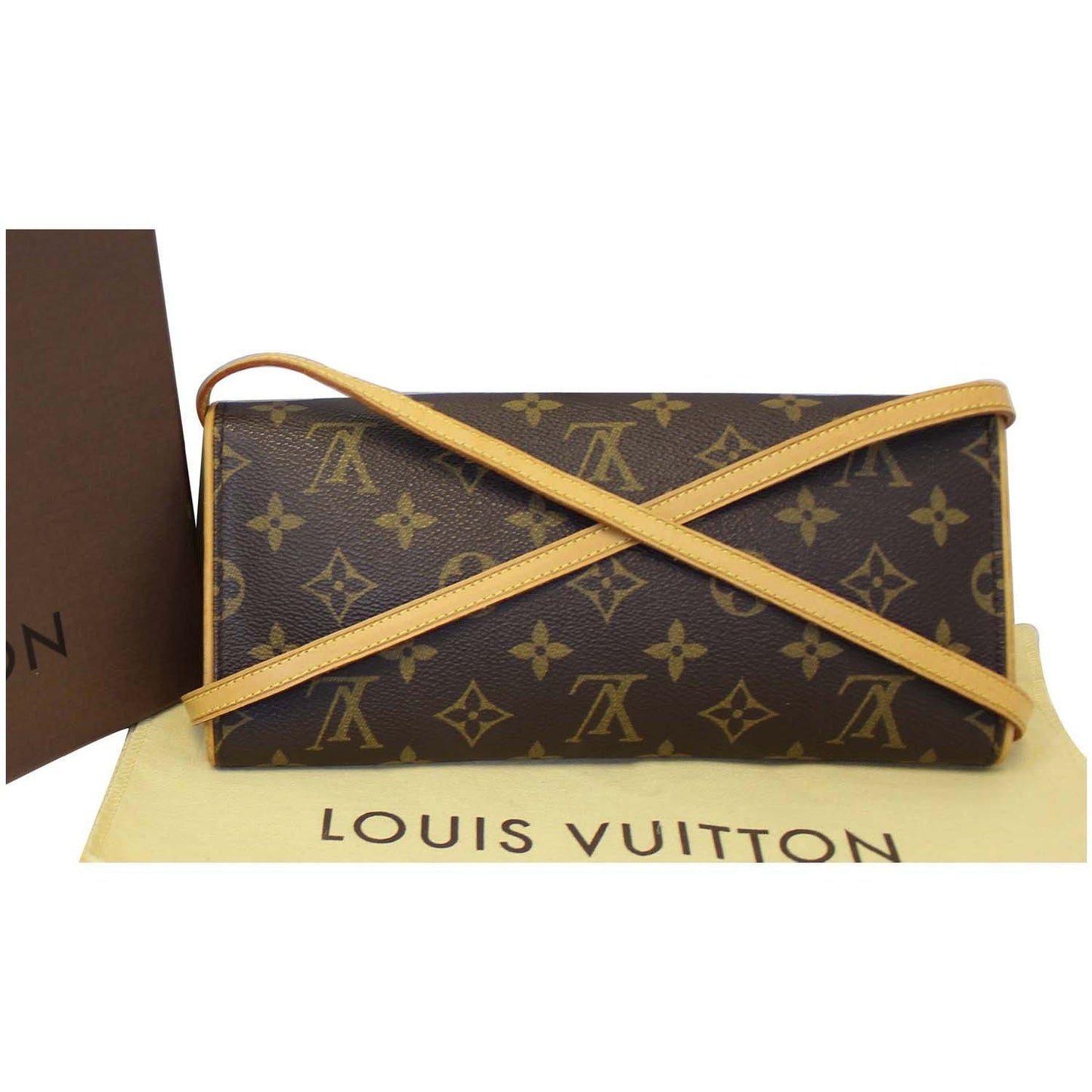 LOUIS VUITTON Pochette Twin GM Monogram Canvas Shoulder Bag Brown