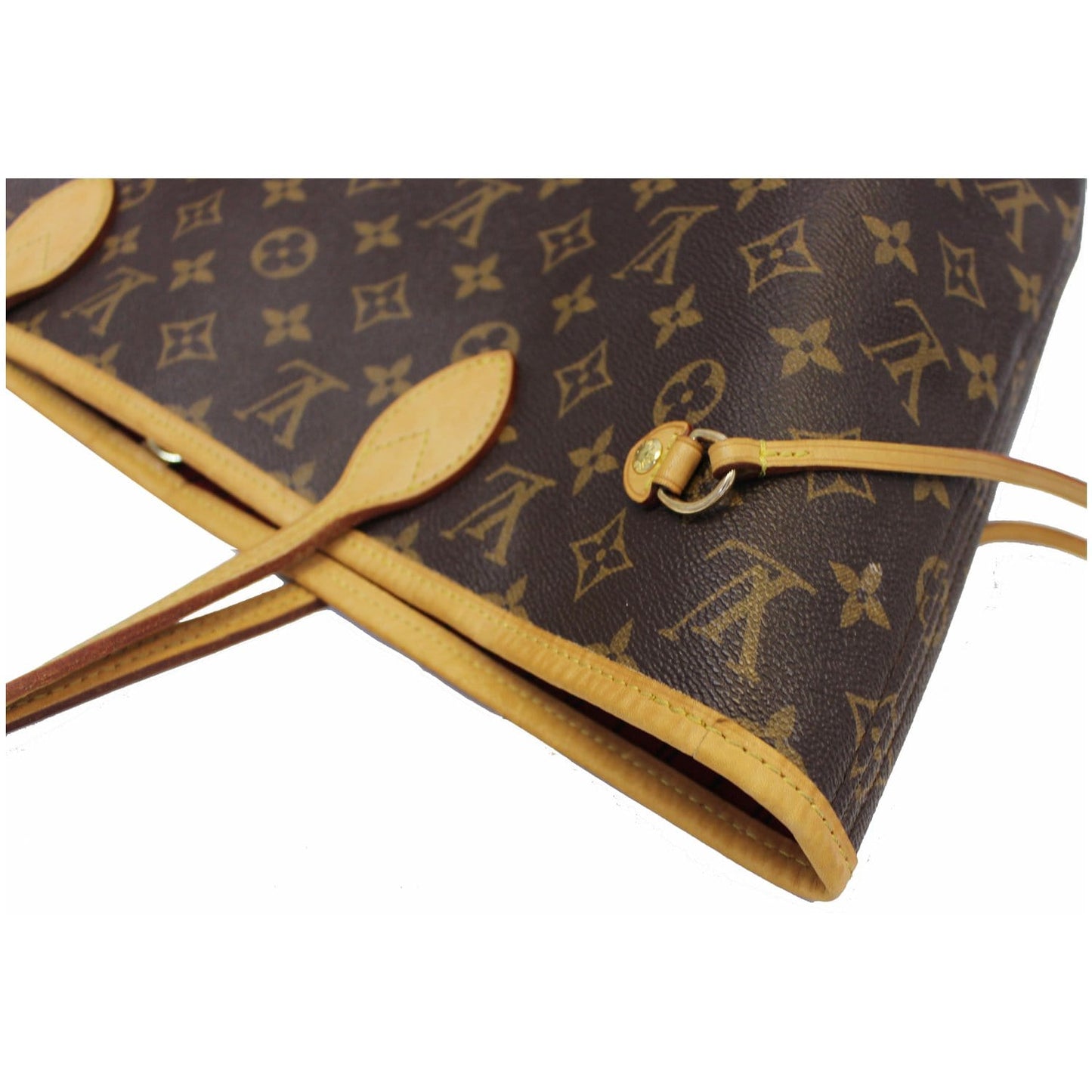 LOUIS VUITTON Neverfull MM Monogram Canvas Tote Shoulder Bag Brown