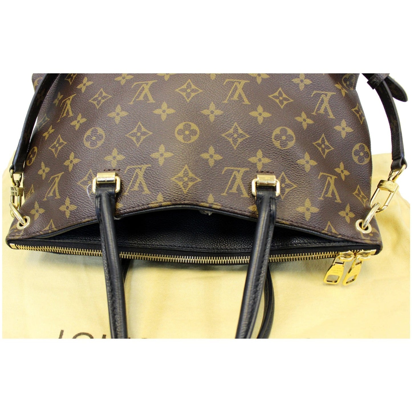LOUIS VUITTON Pallas Monogram Canvas Shoulder Bag Noir