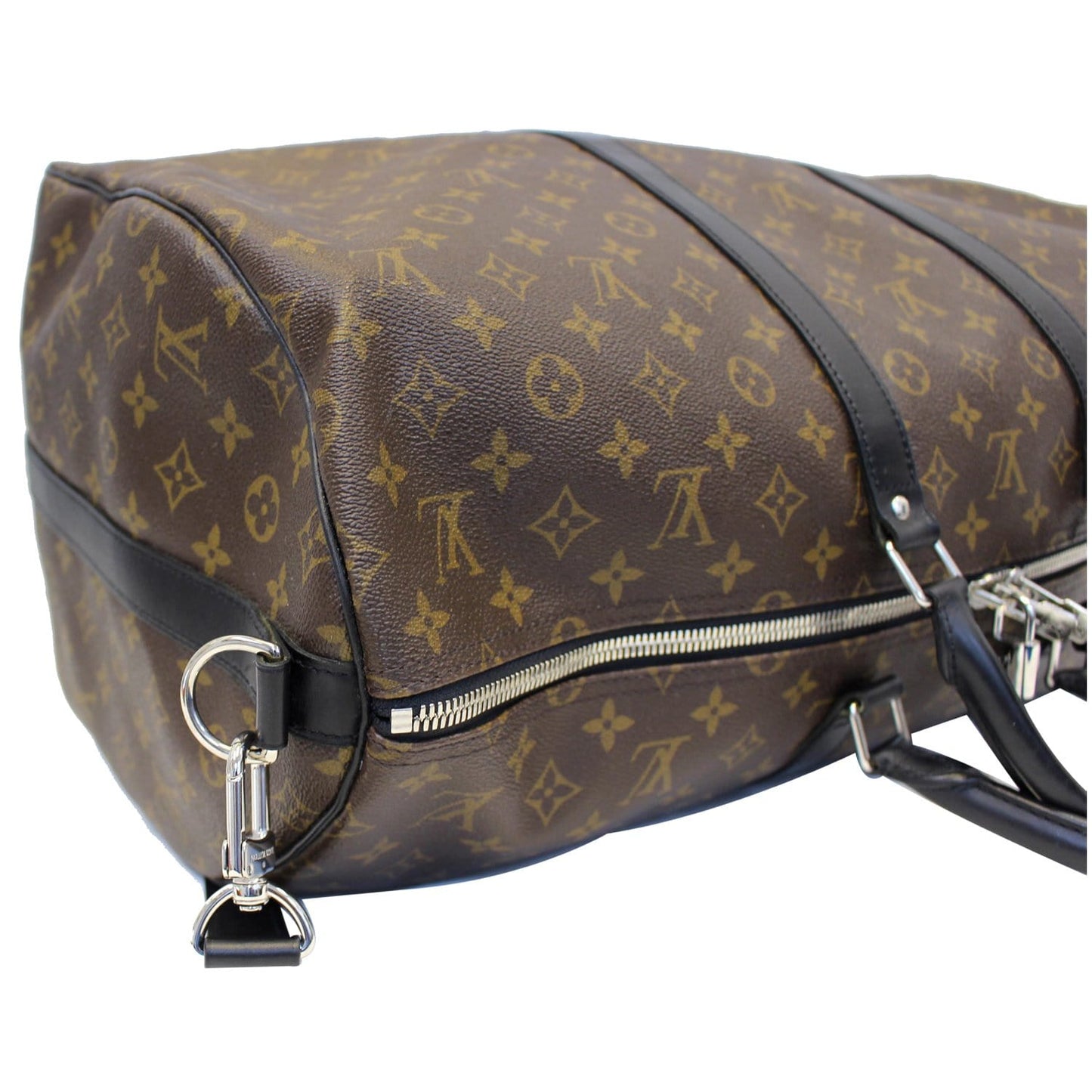 LOUIS VUITTON Keepall Bandouliere 55 Monogram Macassar Travel Bag Brown