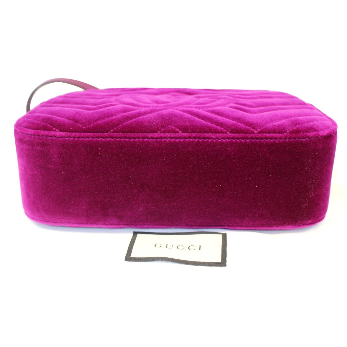 GUCCI GG Marmont Velvet Small Crossbody Bag Plum