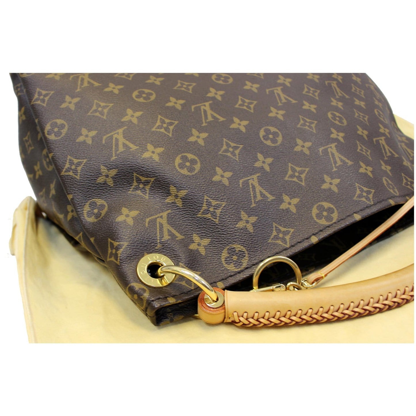 LOUIS VUITTON Artsy MM Monogram Canvas Shoulder Bag Brown