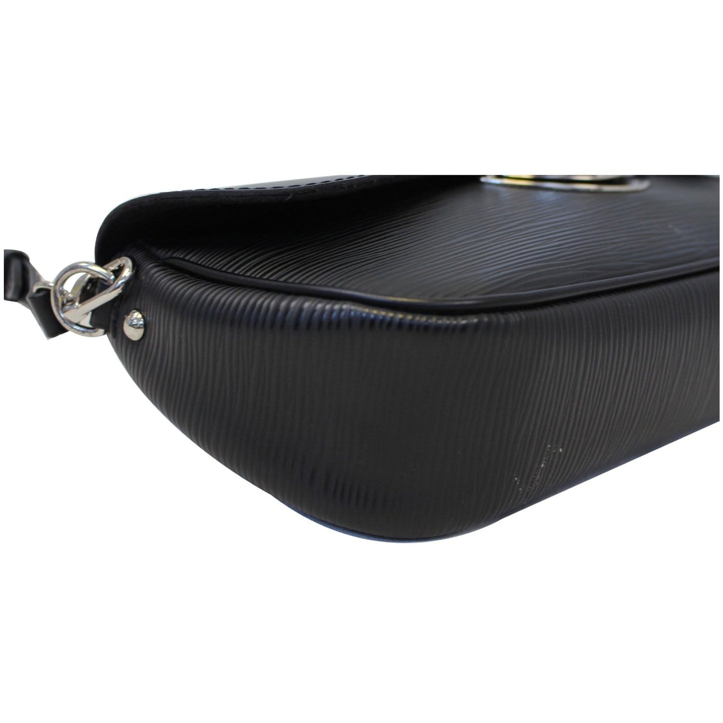 LOUIS VUITTON Montaigne Epi Leather Clutch Bag Black