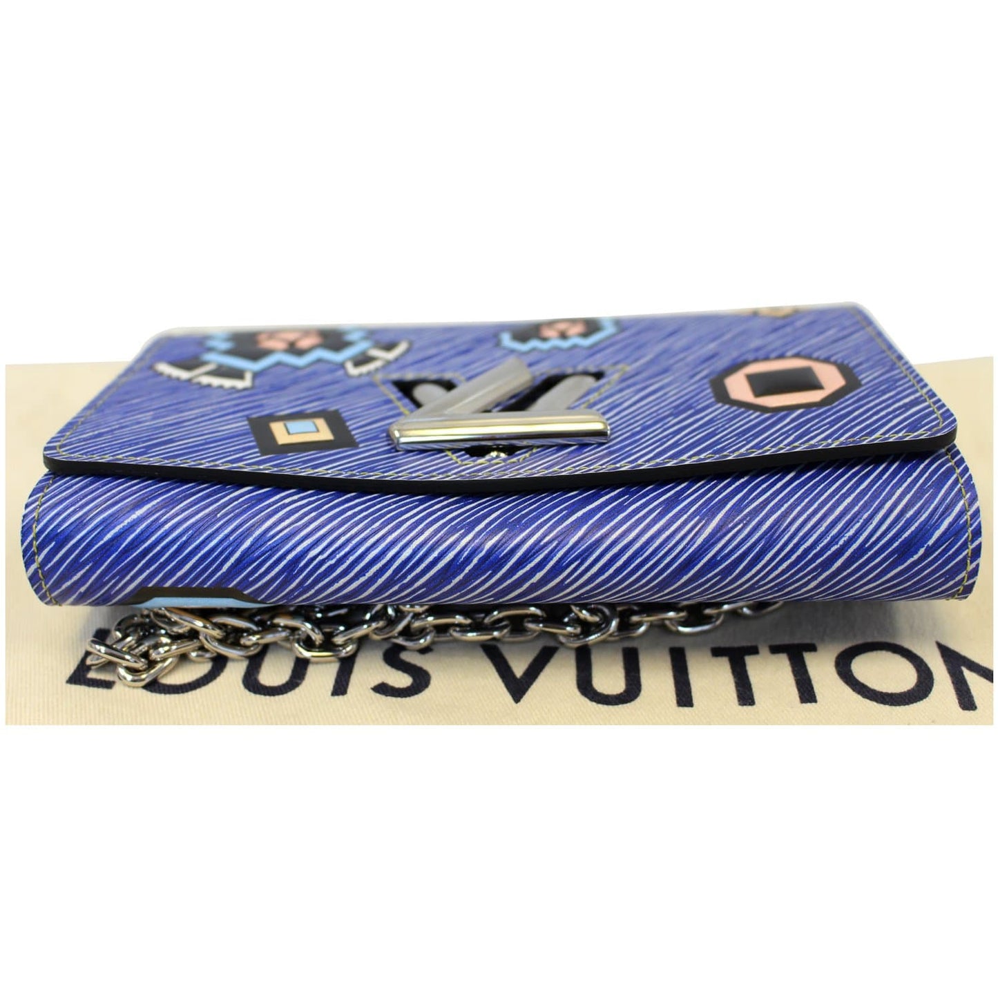 LOUIS VUITTON Twist Chain Denim Wallet Epi Azteque Stickers Crossbody Bag - Last Call