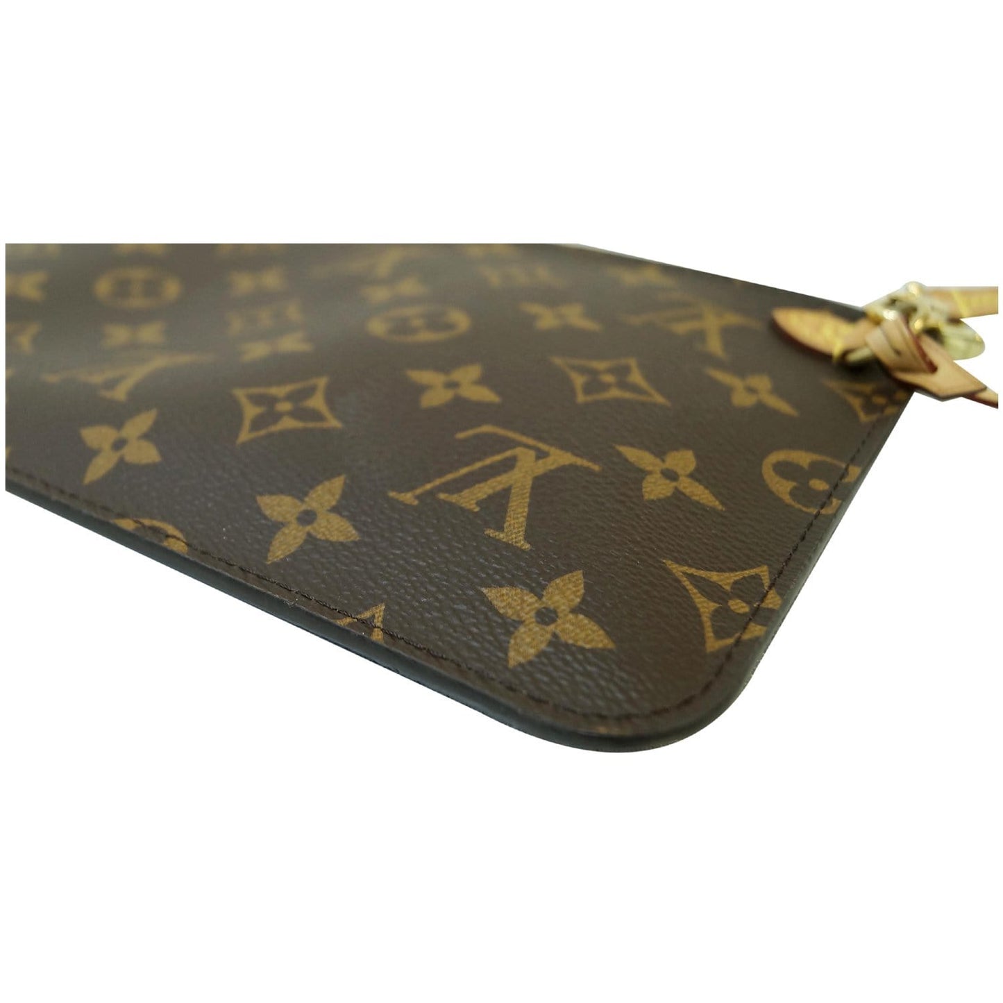 LOUIS VUITTON Pochette Wristlet Pouch Monogram Canvas Neverfull MM Brown