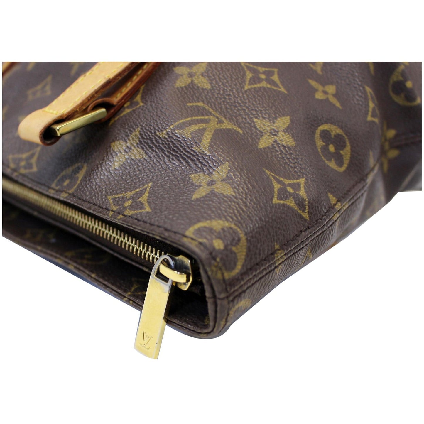 LOUIS VUITTON Cabas Piano Monogram Canvas Shoulder Bag Brown