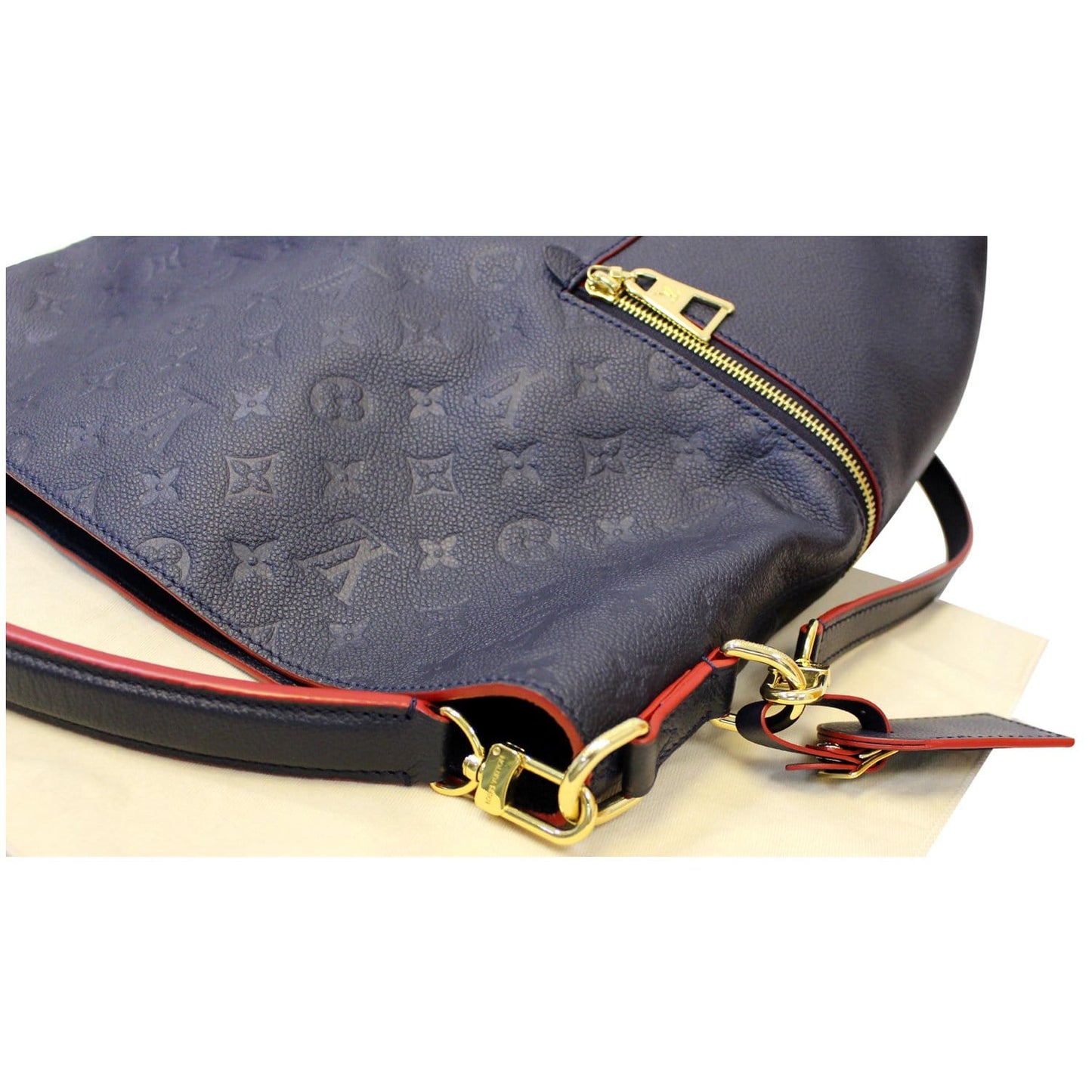 LOUIS VUITTON Melie Empreinte Leather Hobo Shoulder Bag Marine Rouge