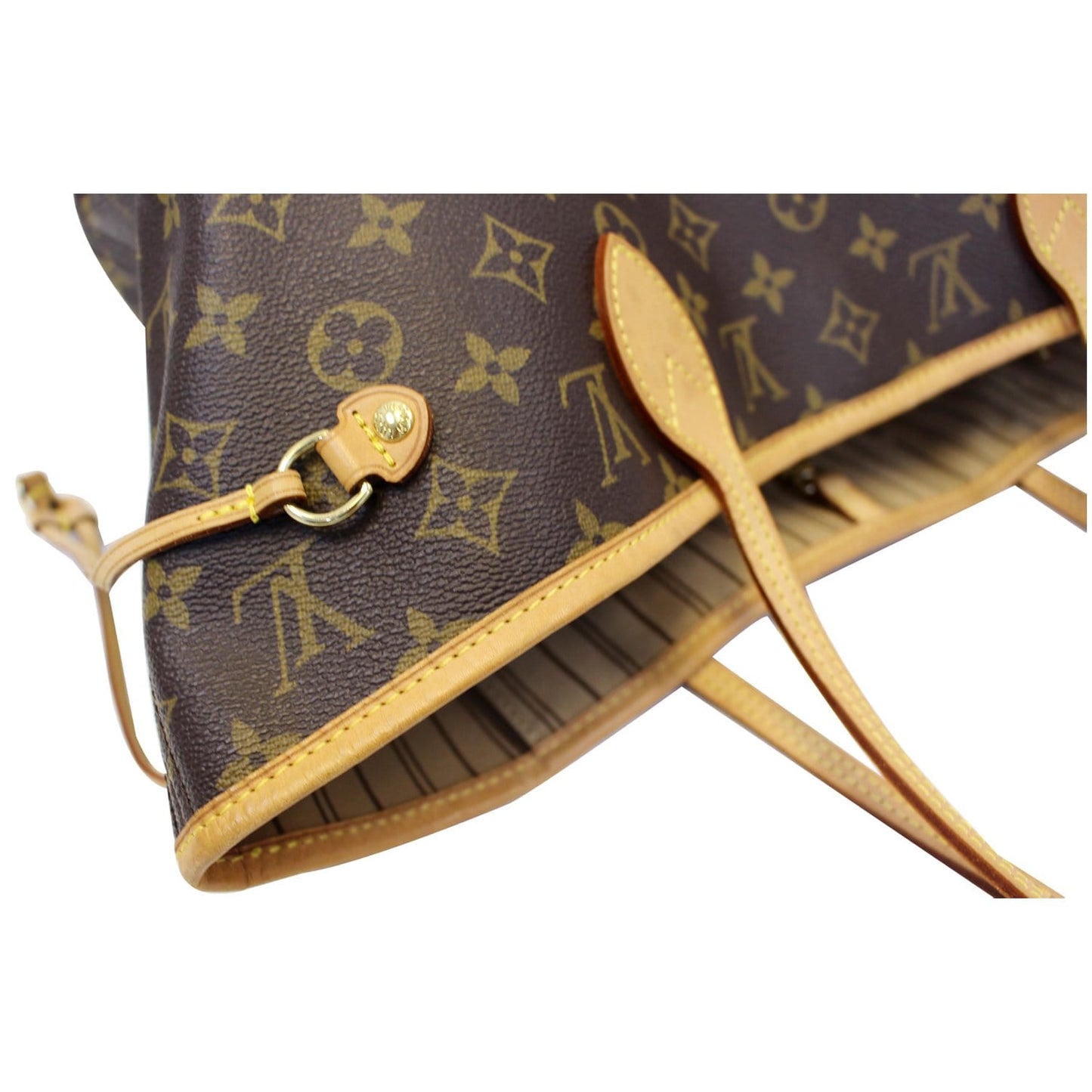 LOUIS VUITTON Neverfull MM Monogram Canvas Tote Shoulder Bag Brown