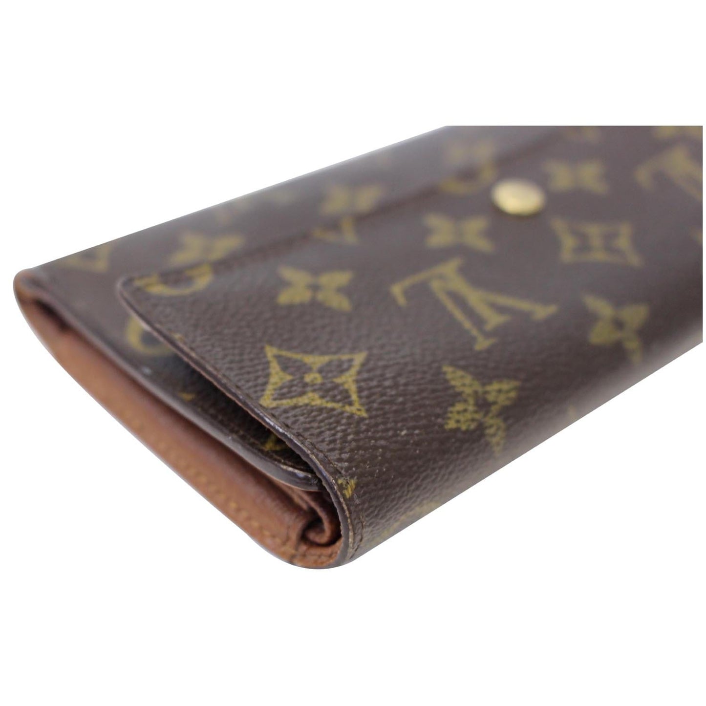 LOUIS VUITTON Porte Tresor International Monogram Canvas Wallet Brown