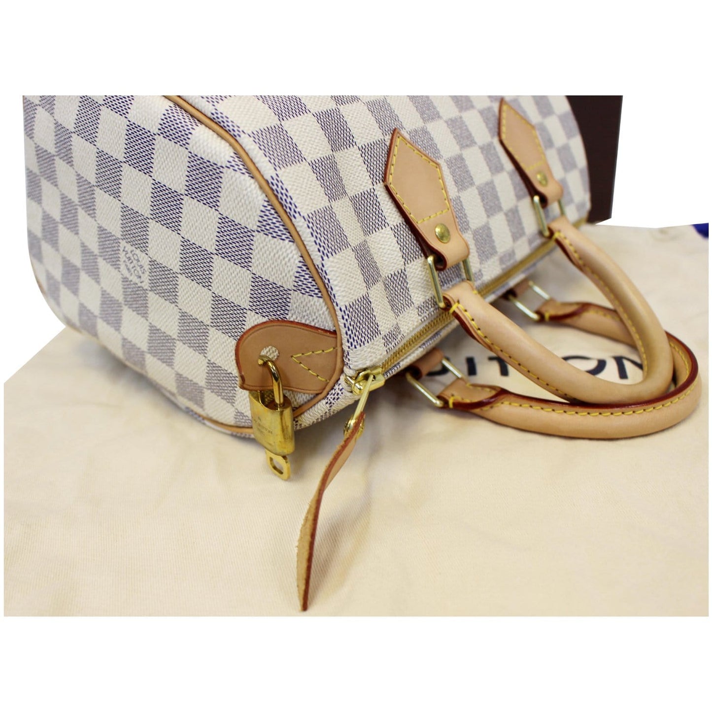 LOUIS VUITTON Speedy 25 Damier Azur Satchel Bag