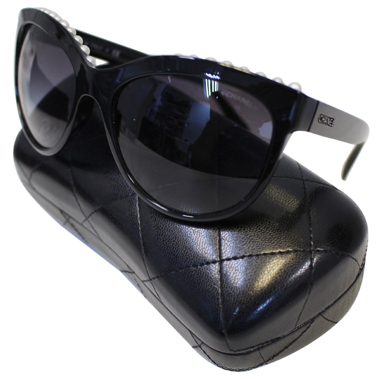 CHANEL Pearl Butterfly Sunglasses Black 6040-H