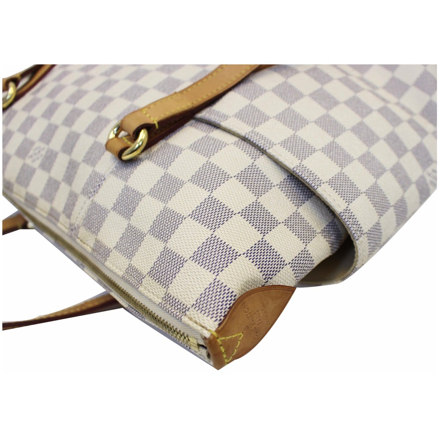 LOUIS VUITTON Totally MM Damier Azur Shoulder Bag White