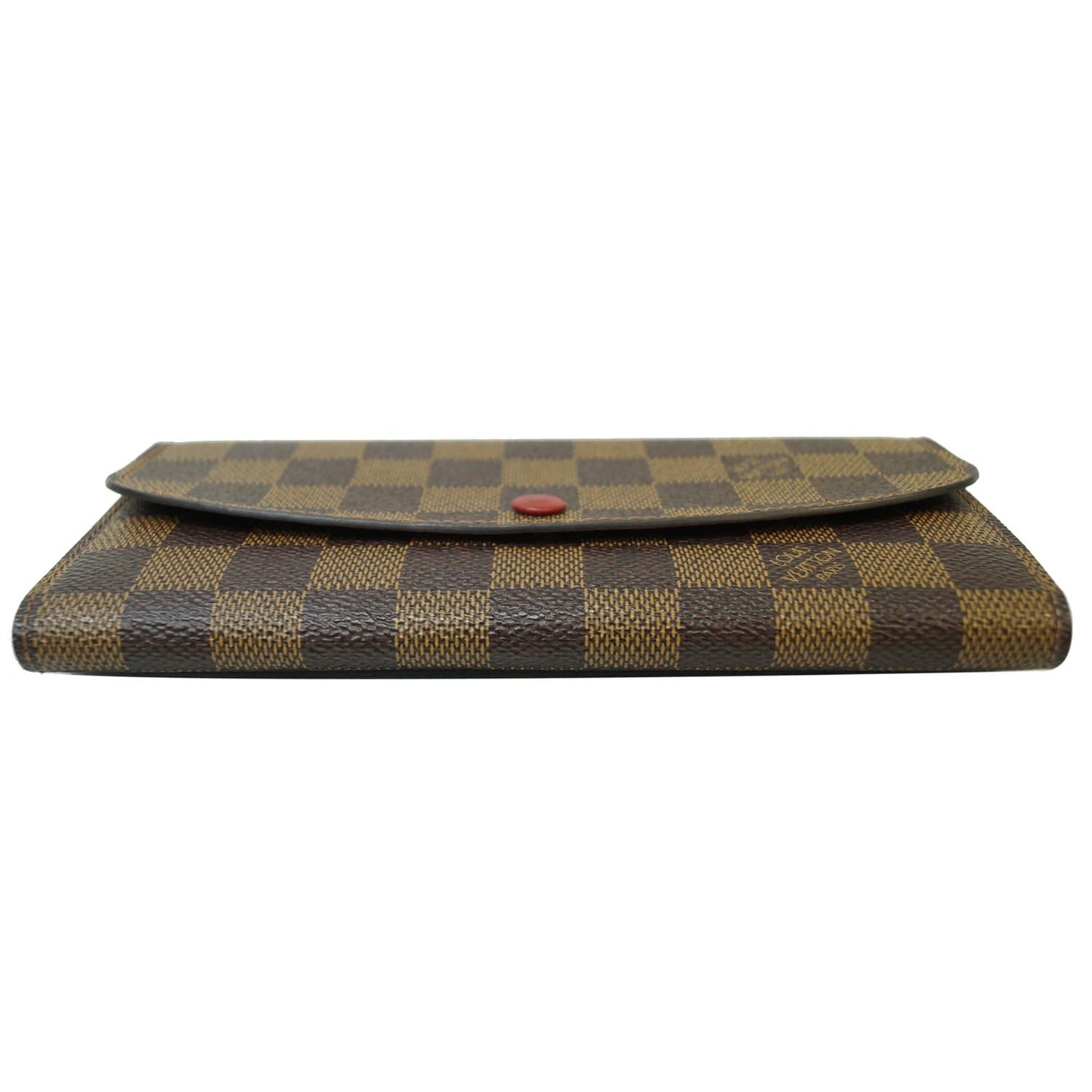LOUIS VUITTON Emilie Damier Ebene Wallet Brown