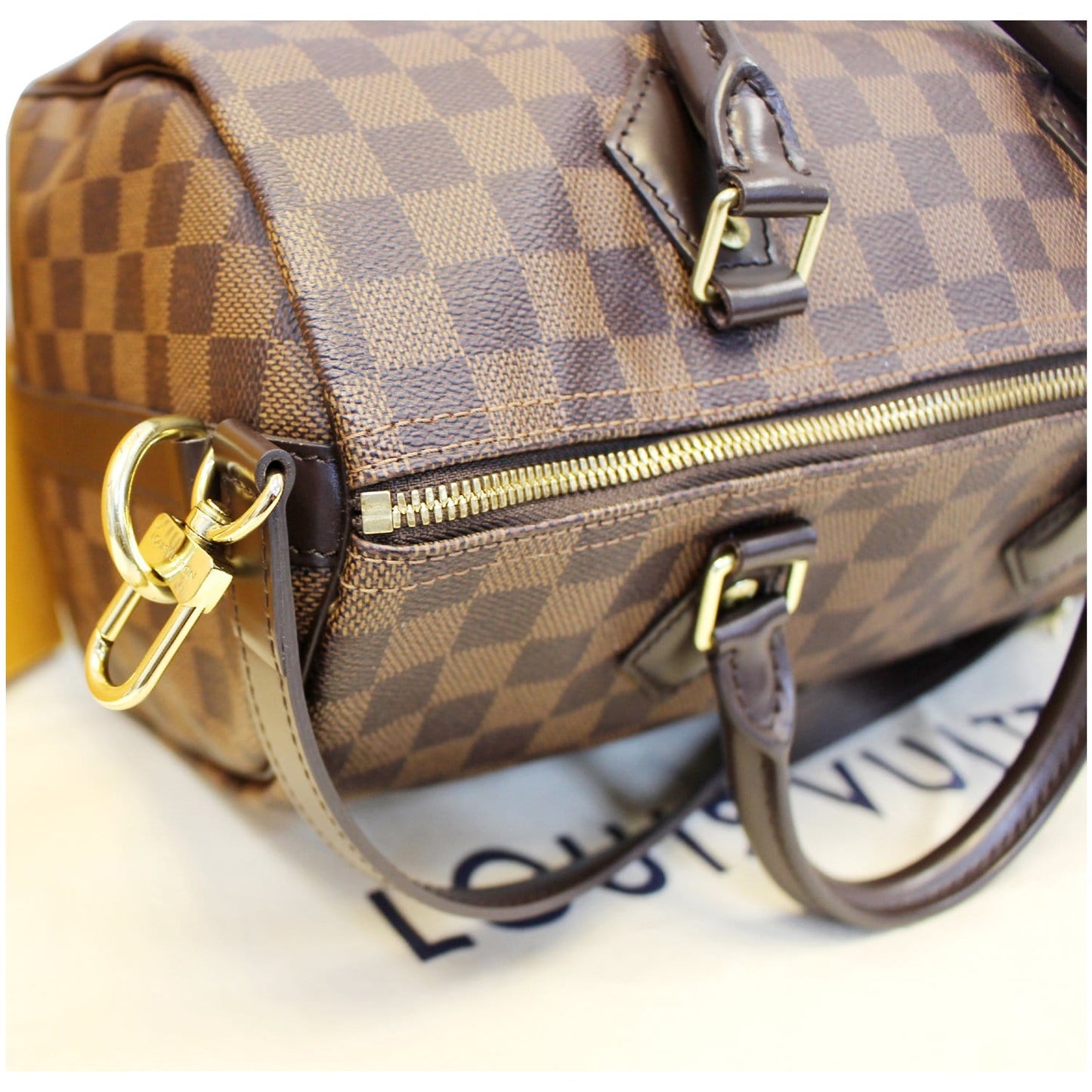 LOUIS VUITTON Speedy 30 Bandouliere Damier Ebene Shoulder Bag Brown