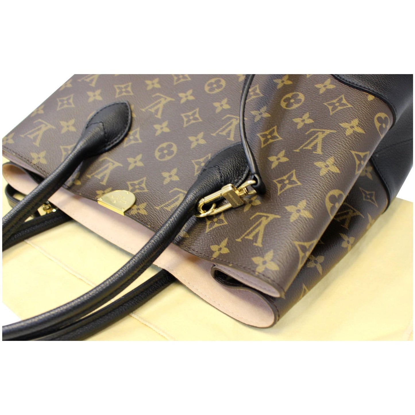 LOUIS VUITTON Flandrin Monogram Canvas Tote Shoulder Bag Brown