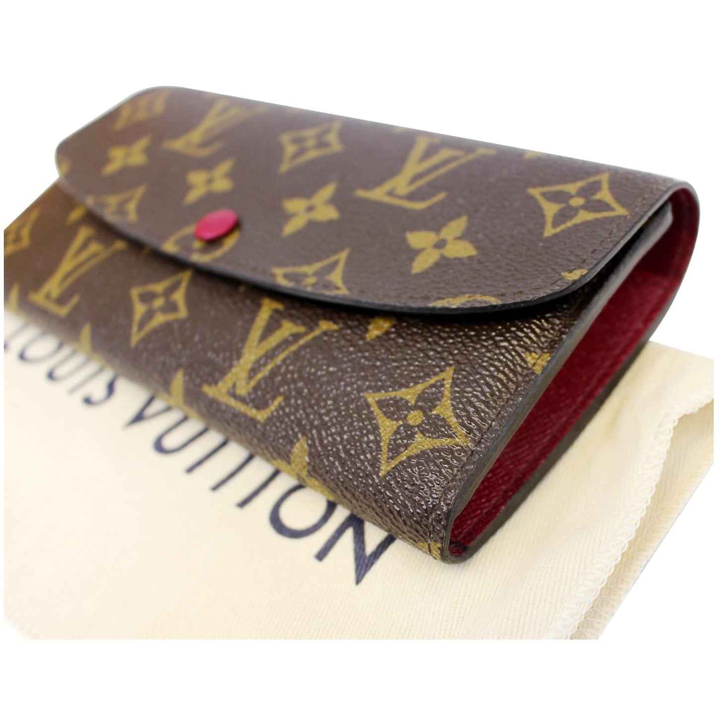 LOUIS VUITTON Emilie Monogram Canvas Wallet Fuchsia