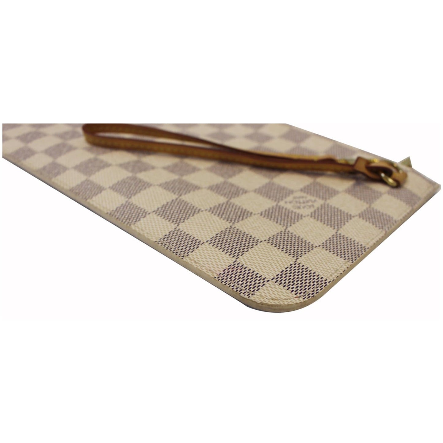 LOUIS VUITTON Pochette Wristlet Pouch Damier Azur Neverfull MM White