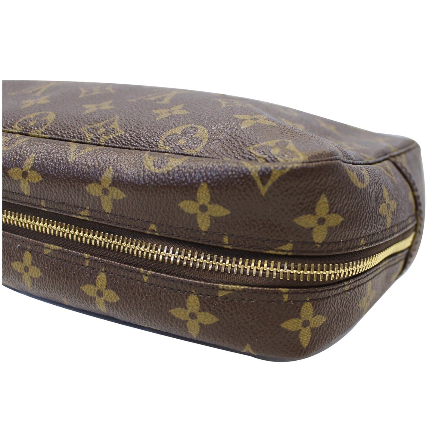 LOUIS VUITTON Trousse Toilette 28 Monogram Canvas Cosmetic Pouch Brown