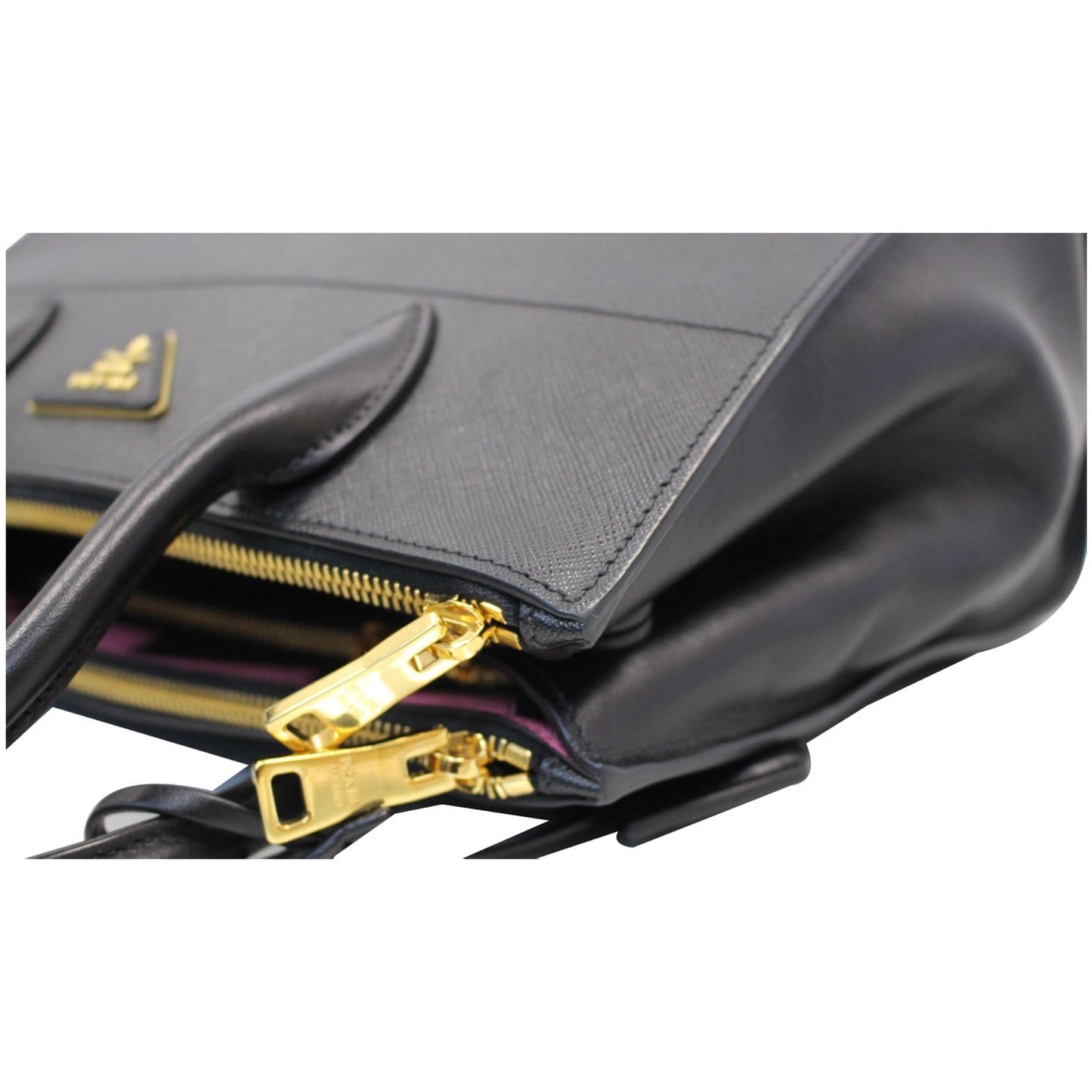 PRADA Paradigme Saffiano Leather Tote Shoulder Bag Black