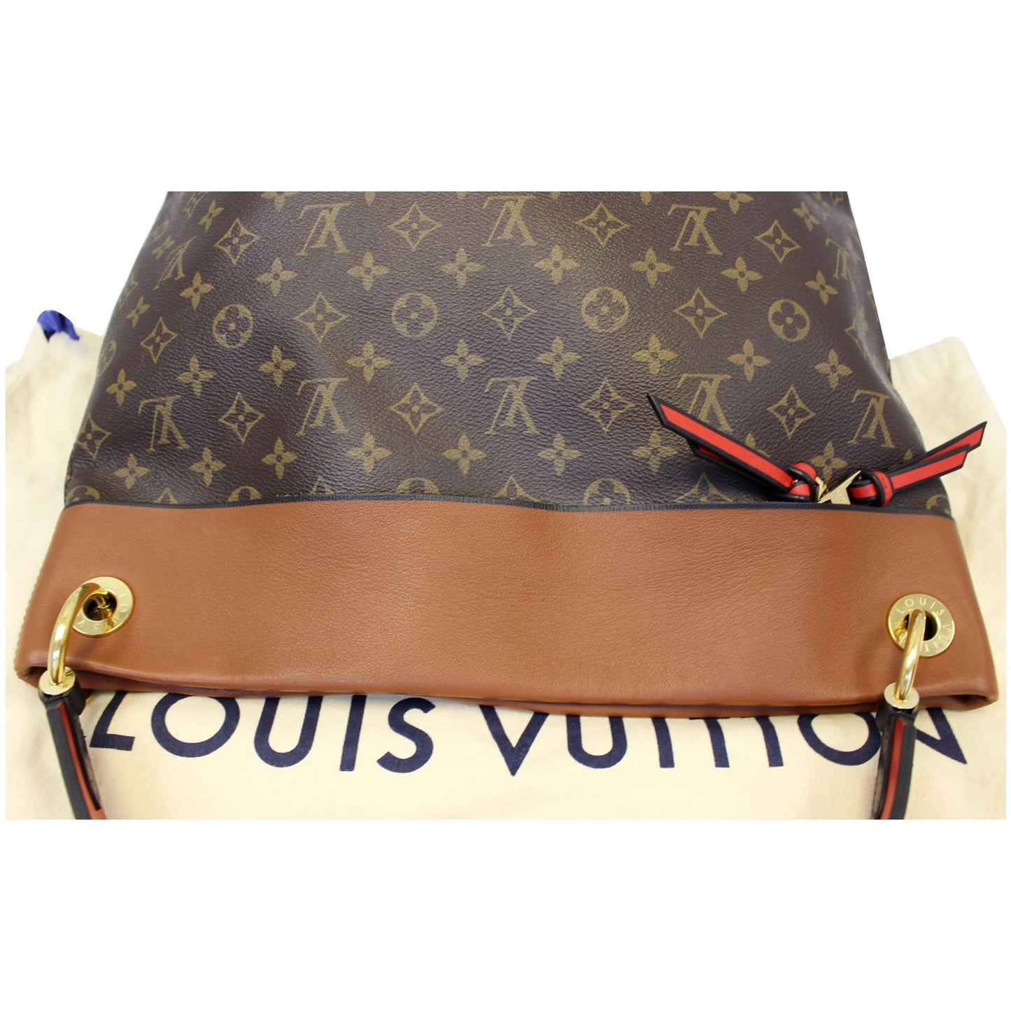 LOUIS VUITTON Tuileries Monogram Canvas Hobo Bag Caramel