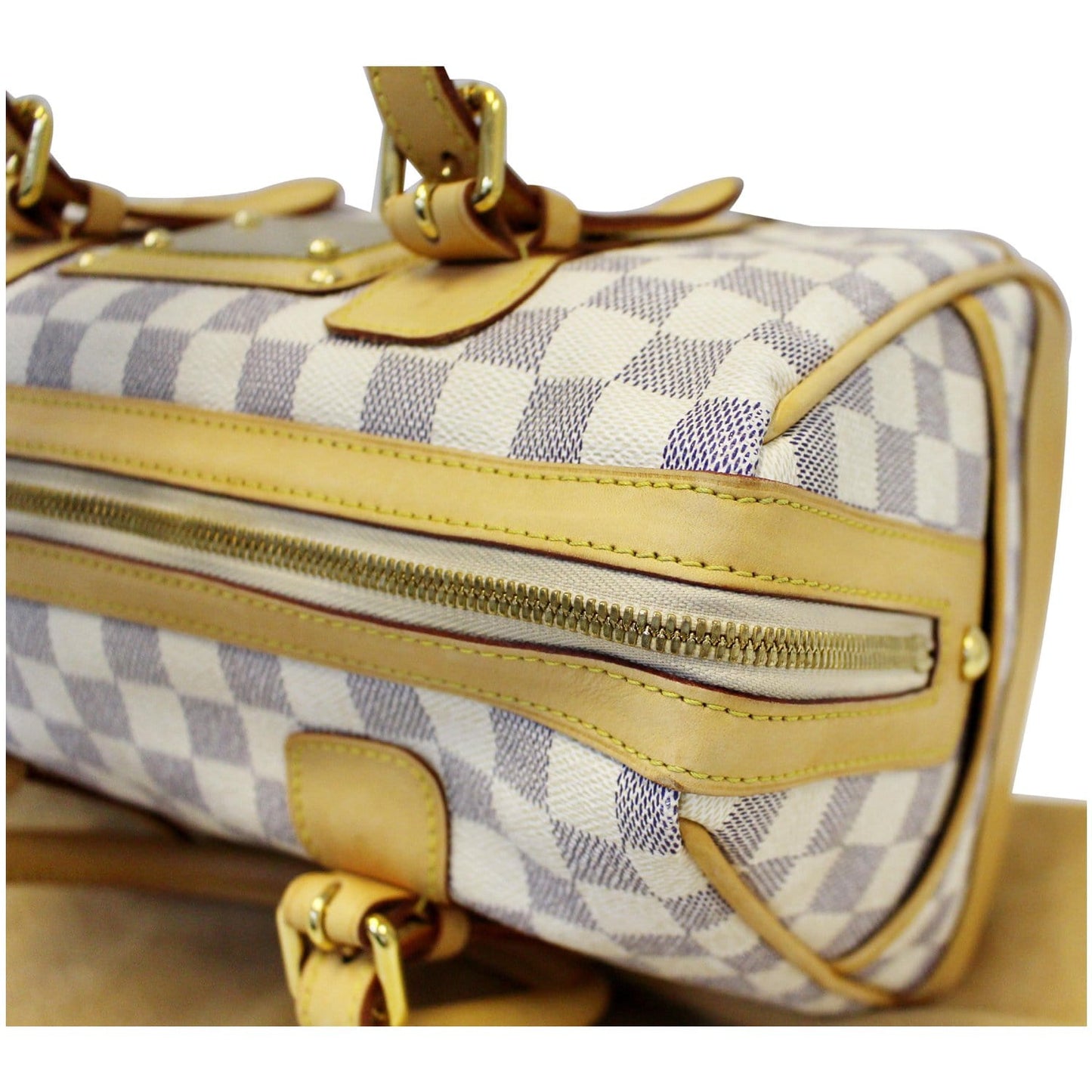 LOUIS VUITTON Berkeley Damier Azur Satchel Handbag White