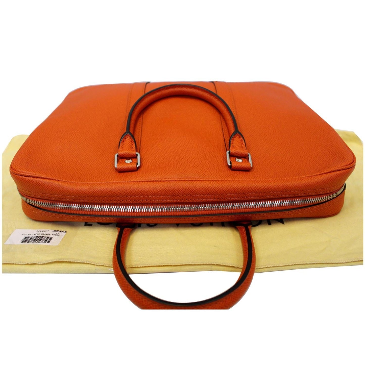 LOUIS VUITTON Porte-Documents Voyage PM Briefcase Taiga Leather Orange