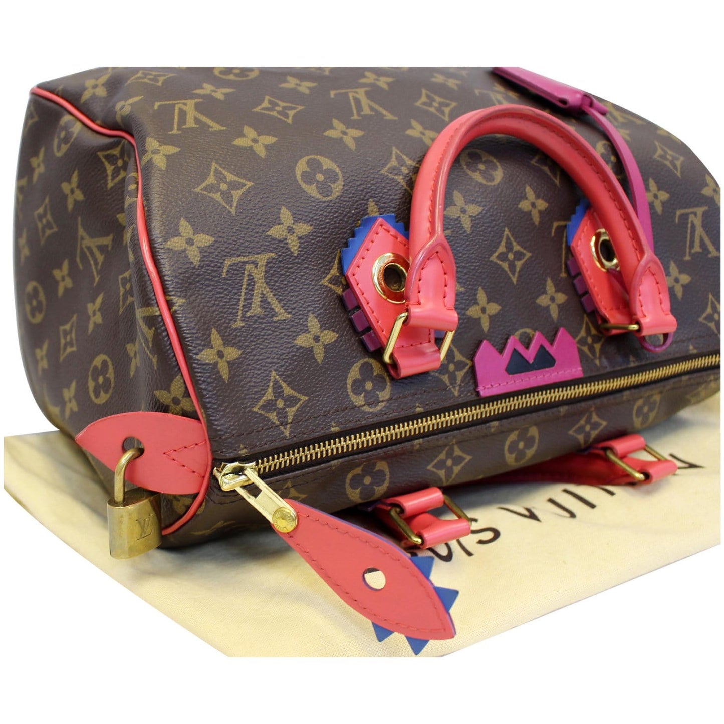 Louis Vuitton Totem Speedy 30 Monogram Canvas Satchel Bag Brown