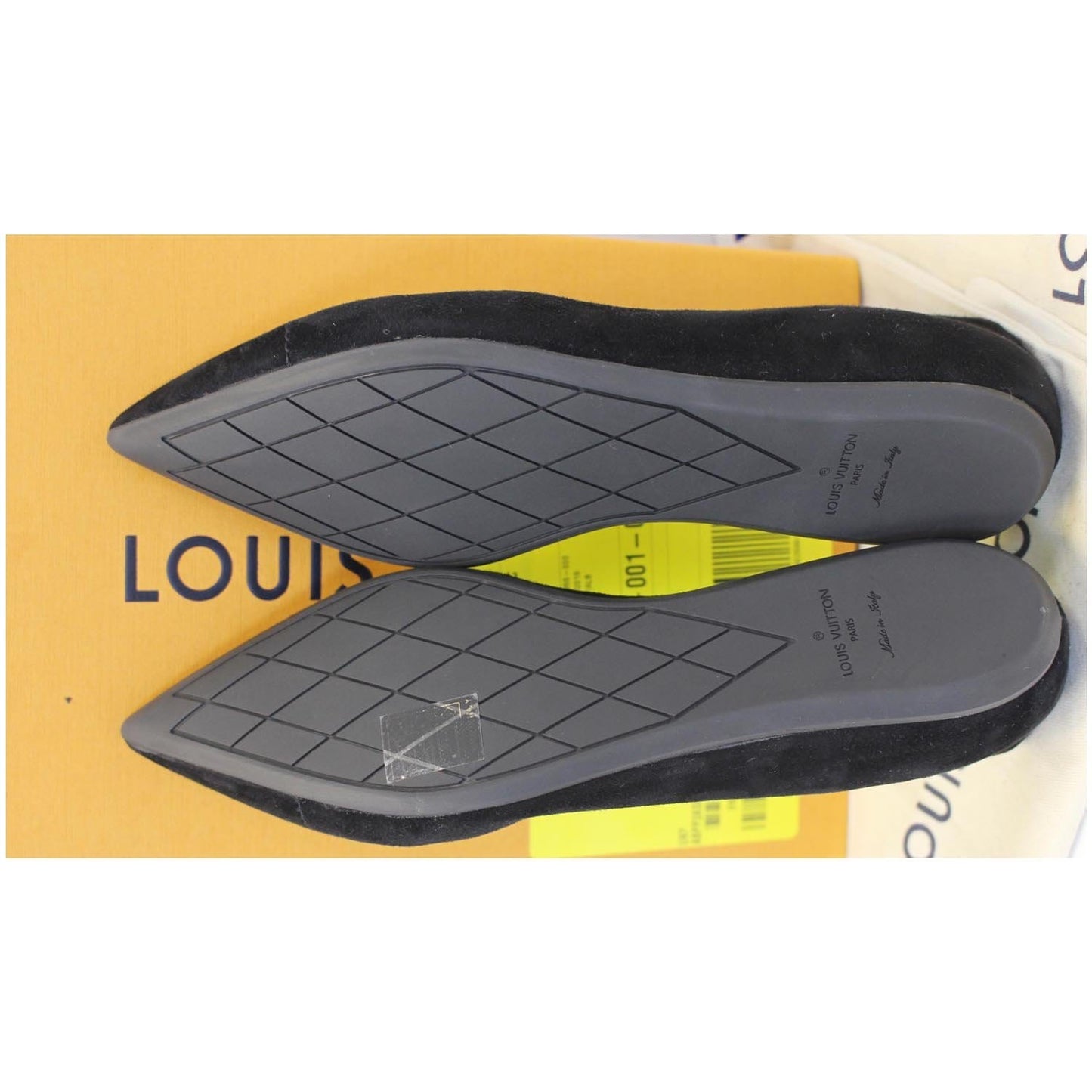 LOUIS VUITTON Black Pinky Swear Ballerina Suede Flats Size 40