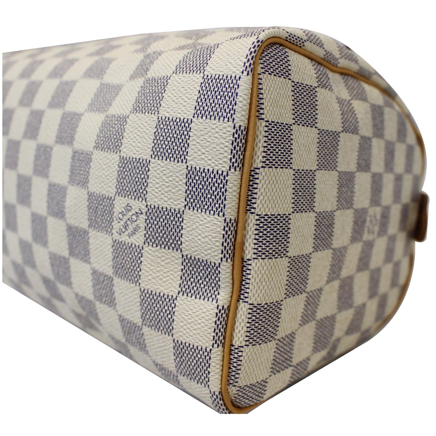 LOUIS VUITTON Speedy 25 Damier Azur Satchel Bag White