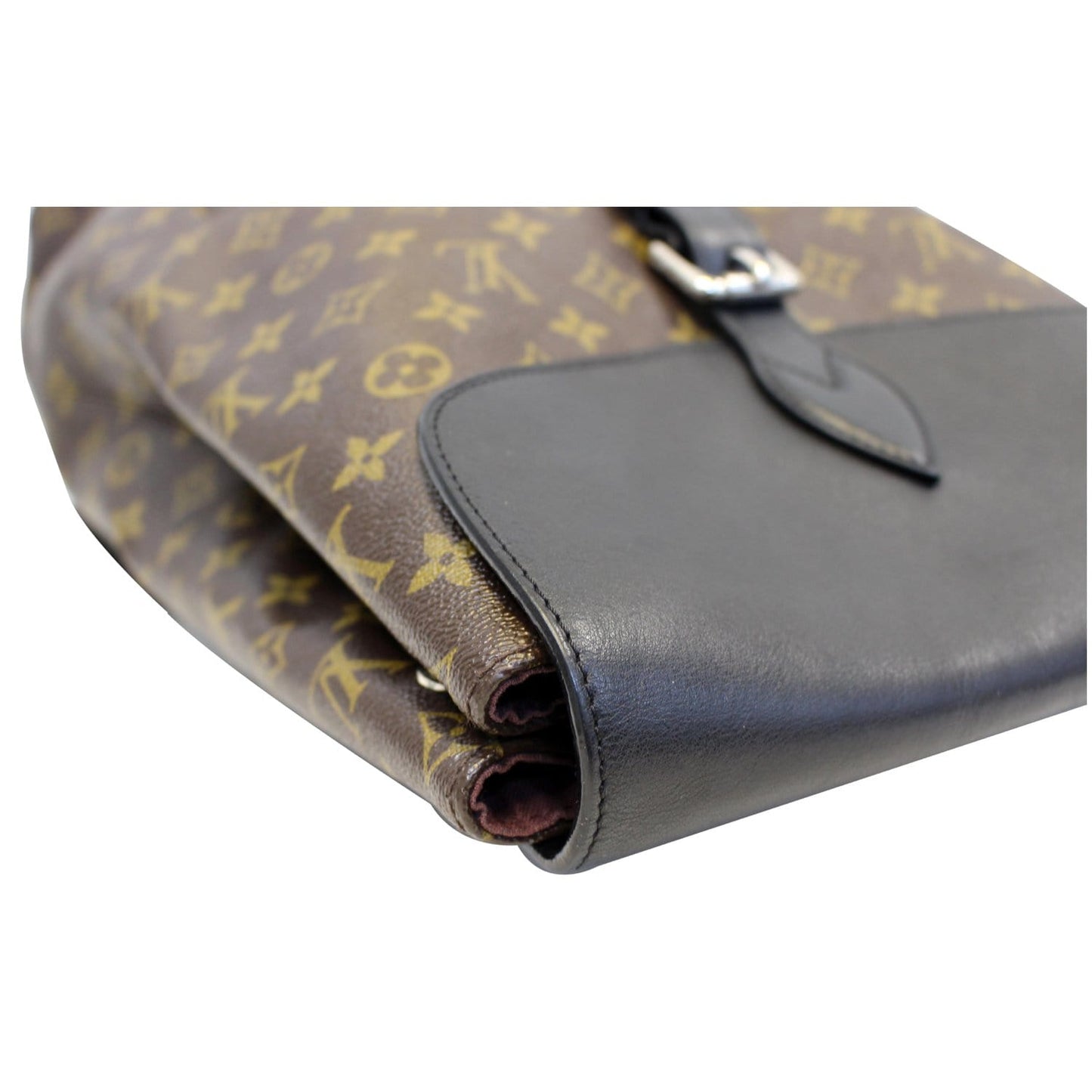 LOUIS VUITTON Palk Monogram Macassar Canvas Backpack Bag Black