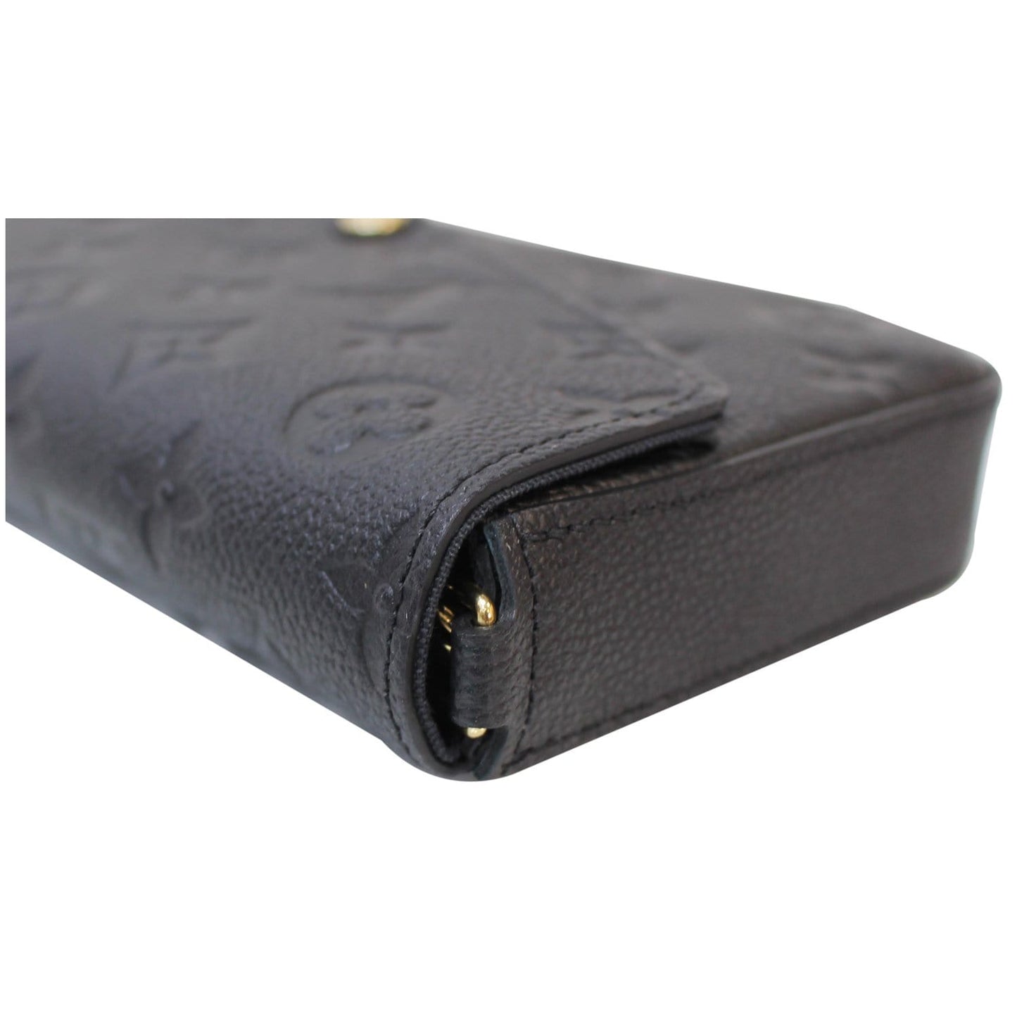 LOUIS VUITTON Pochette Felicie Empreinte Leather Crossbody Bag Black