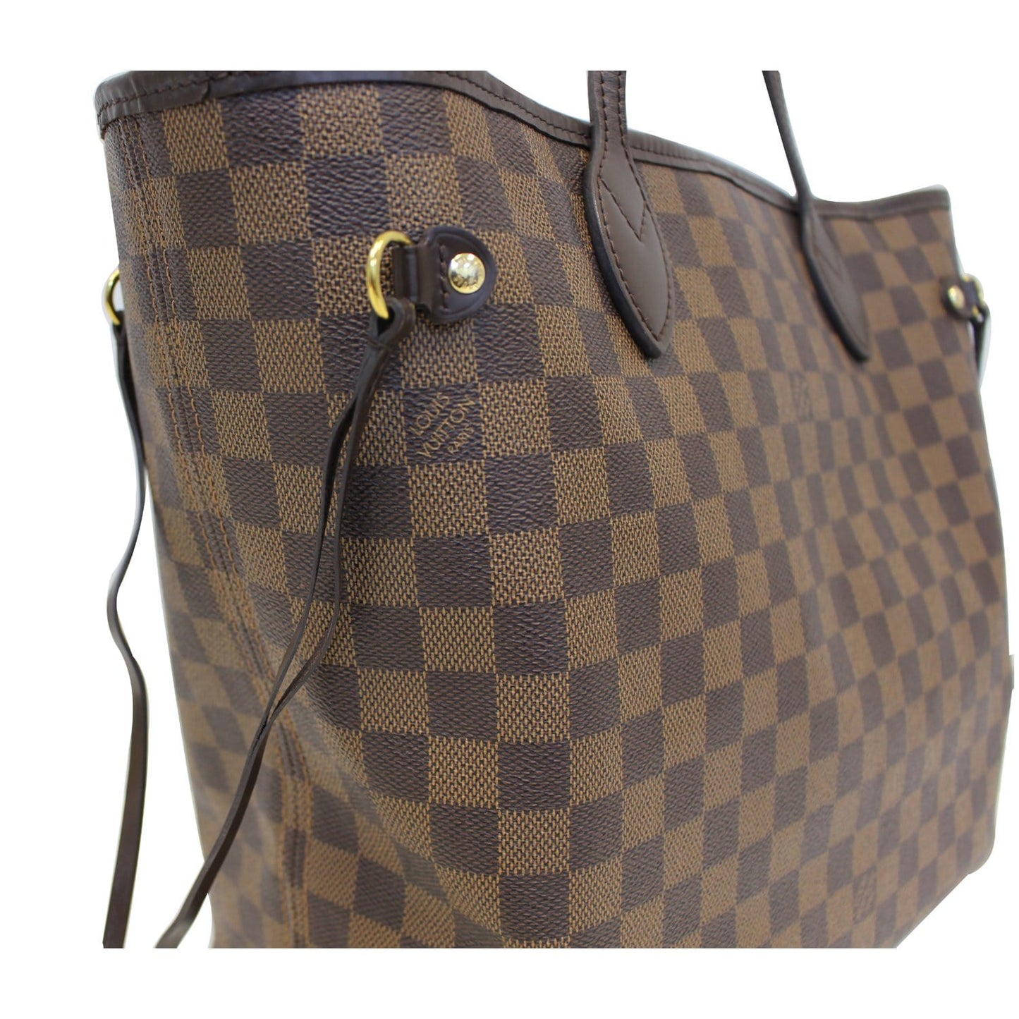 LOUIS VUITTON Neverfull MM Damier Ebene Tote Shoulder Bag Brown