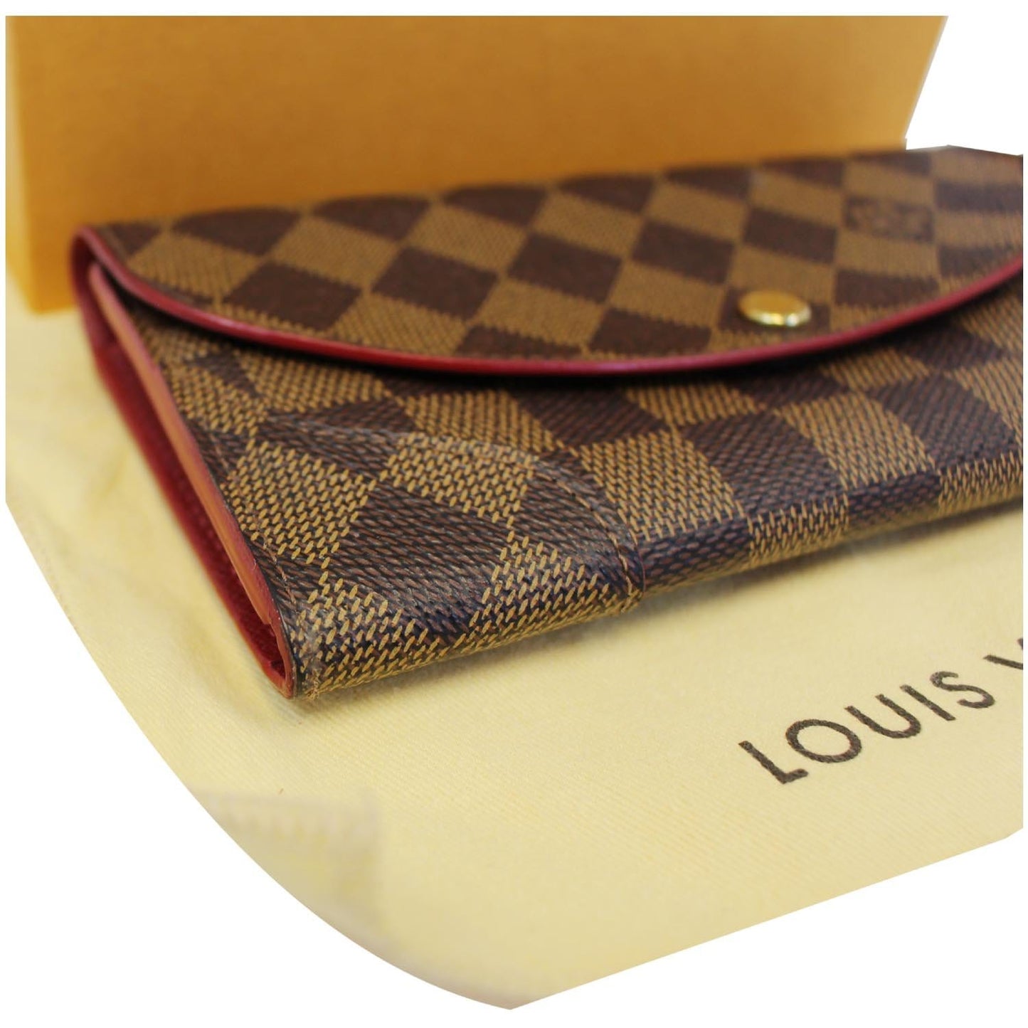 LOUIS VUITTON Caissa Damier Ebene Wallet Brown