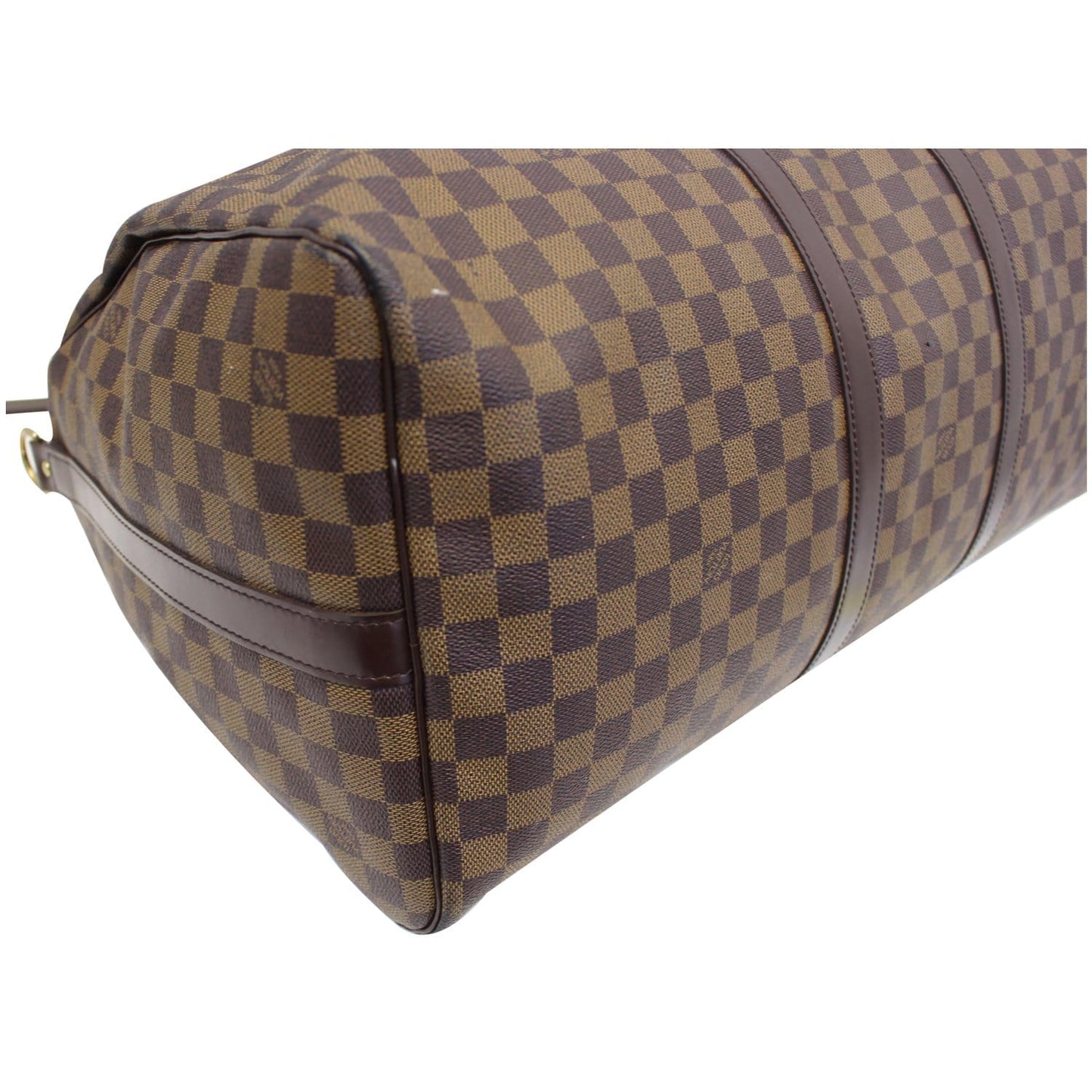 LOUIS VUITTON Keepall Bandouliere 55 Damier Ebene Travel Bag Brown