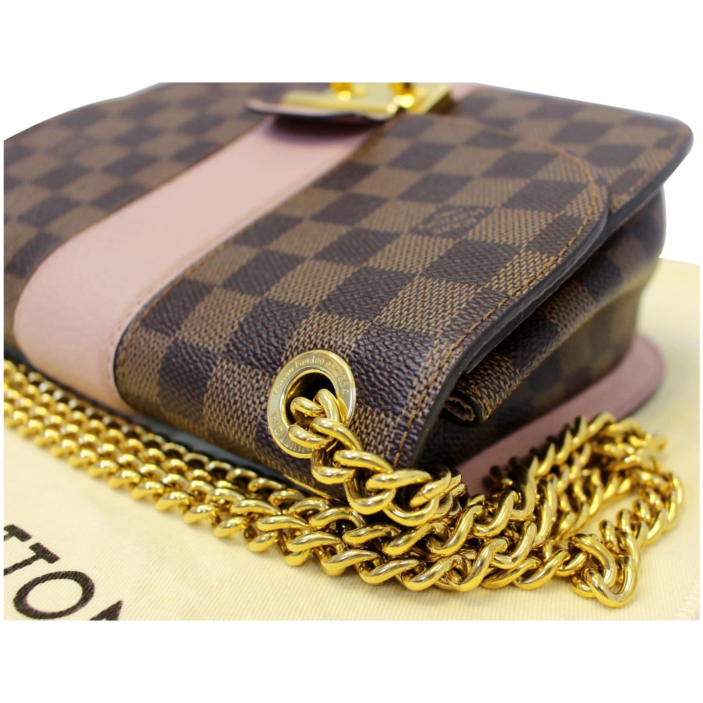 LOUIS VUITTON Wight Damier Ebene Shoulder Crossbody Bag Magnolia