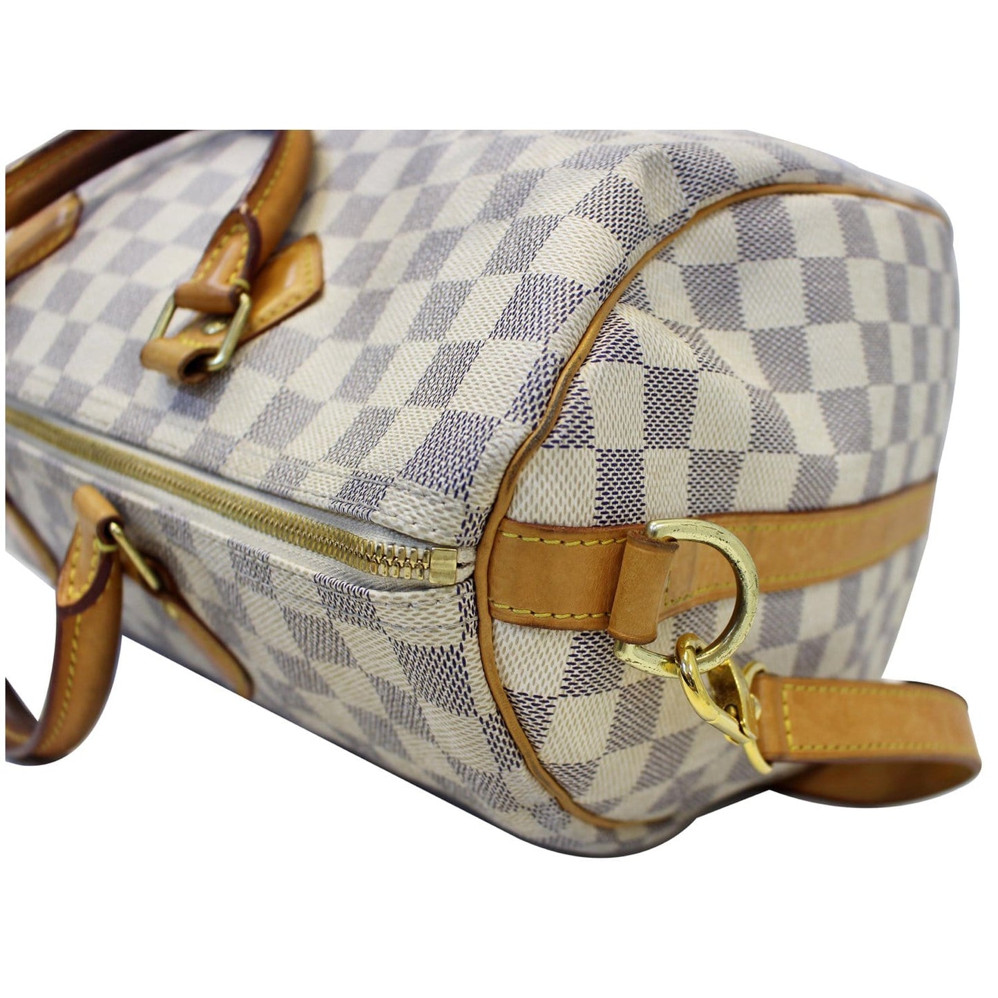 Louis Vuitton Speedy 35 Bandouliere Damier Azur Shoulder Bag White