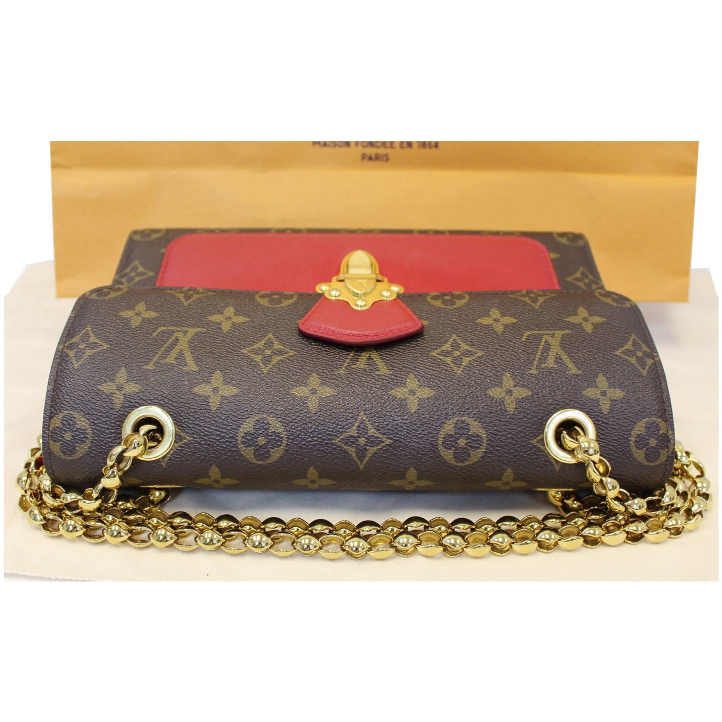 LOUIS VUITTON Victoire Monogram Canvas Shoulder Crossbody Bag Brown/Cerise