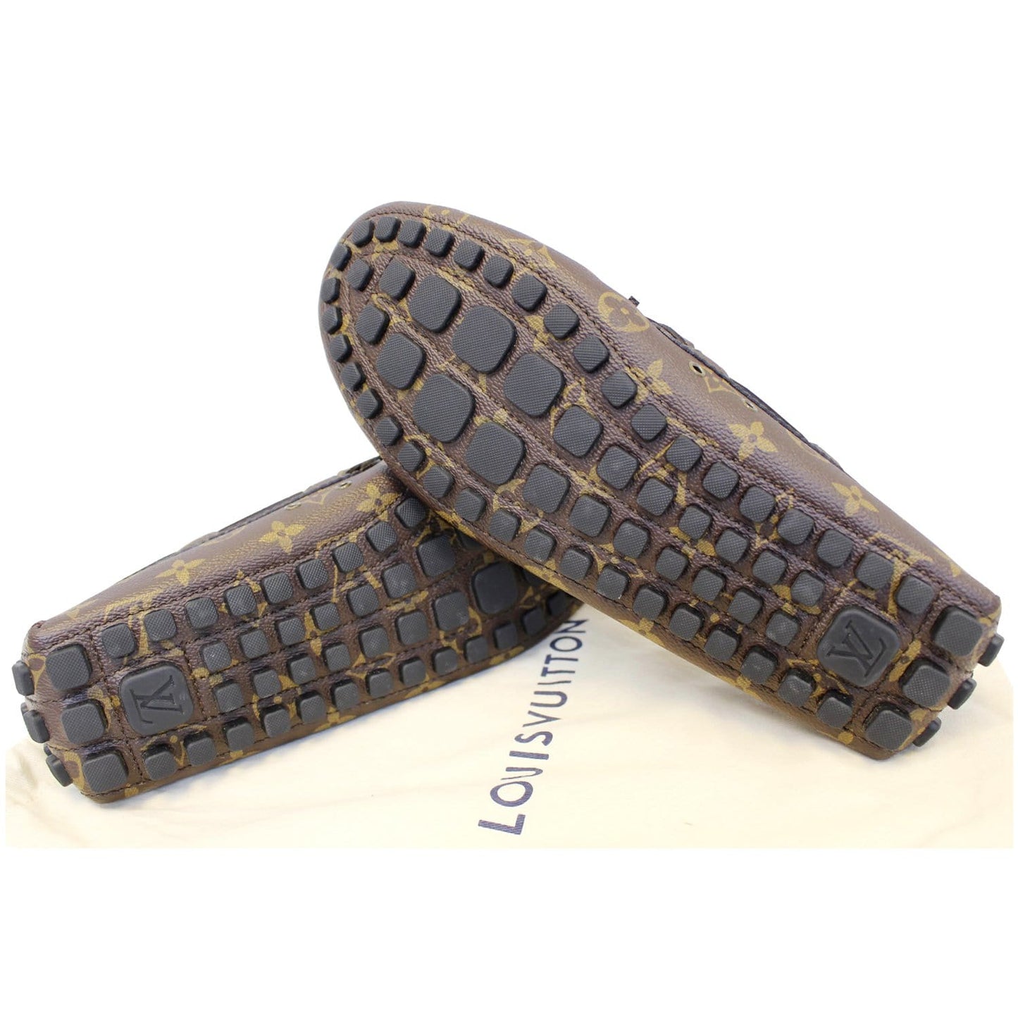 LOUIS VUITTON Arizona Moccasin Monogram Canvas Men's Shoes Loafers