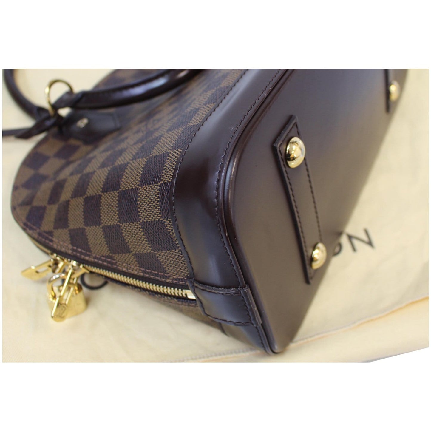 LOUIS VUITTON Alma PM Damier Ebene Satchel Bag Brown