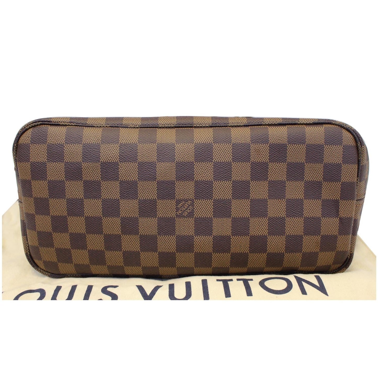 LOUIS VUITTON Neverfull MM Damier Ebene Tote Shoulder Bag Brown