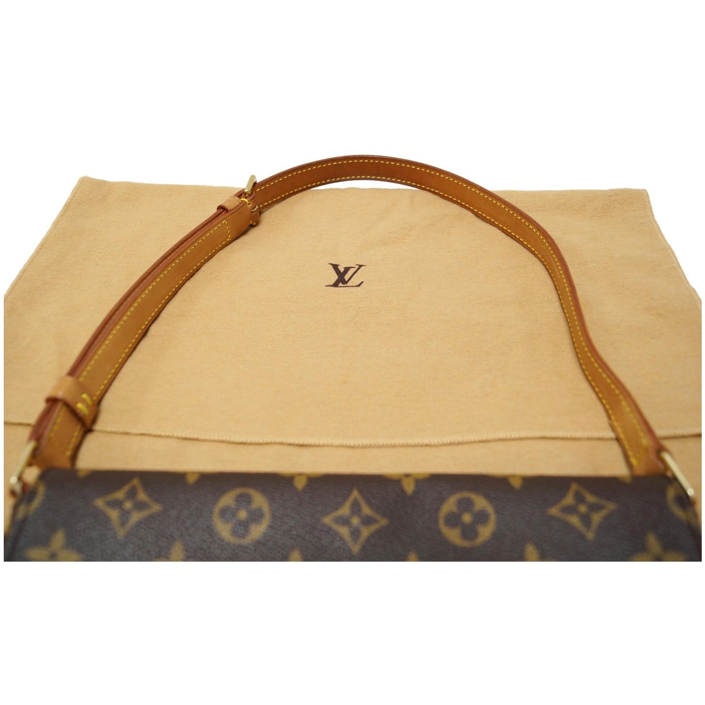 LOUIS VUITTON Musette Tango Monogram Canvas Short Strap Shoulder Bag Brown