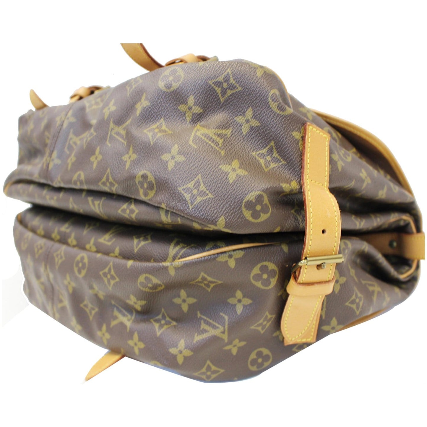 LOUIS VUITTON Saumur 43 Monogram Canvas Shoulder Bag Brown
