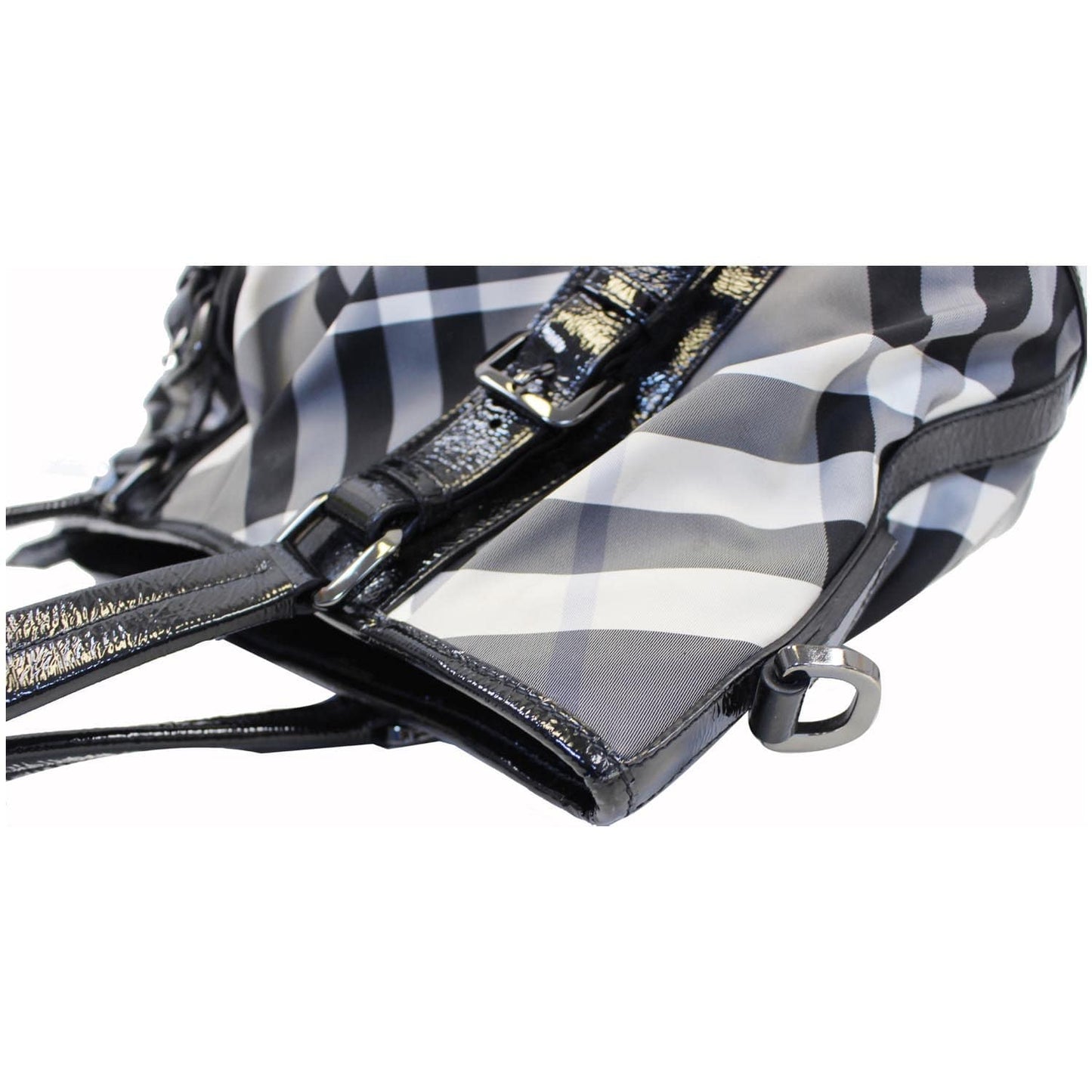 BURBERRY Lowry Medium Beat Check Nylon Tote Bag Black