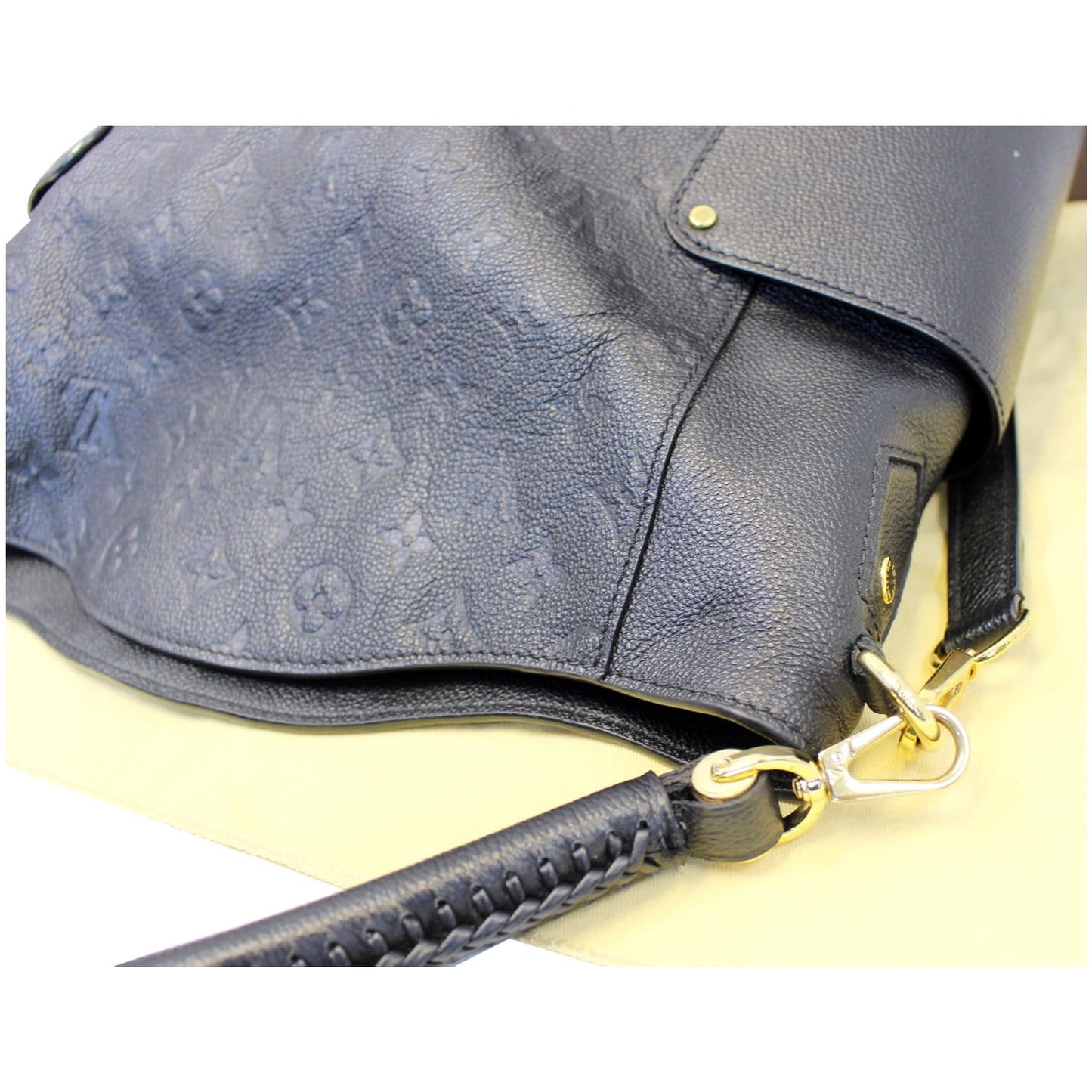 LOUIS VUITTON Bagatelle Monogram Empreinte Leather Shoulder Bag Black