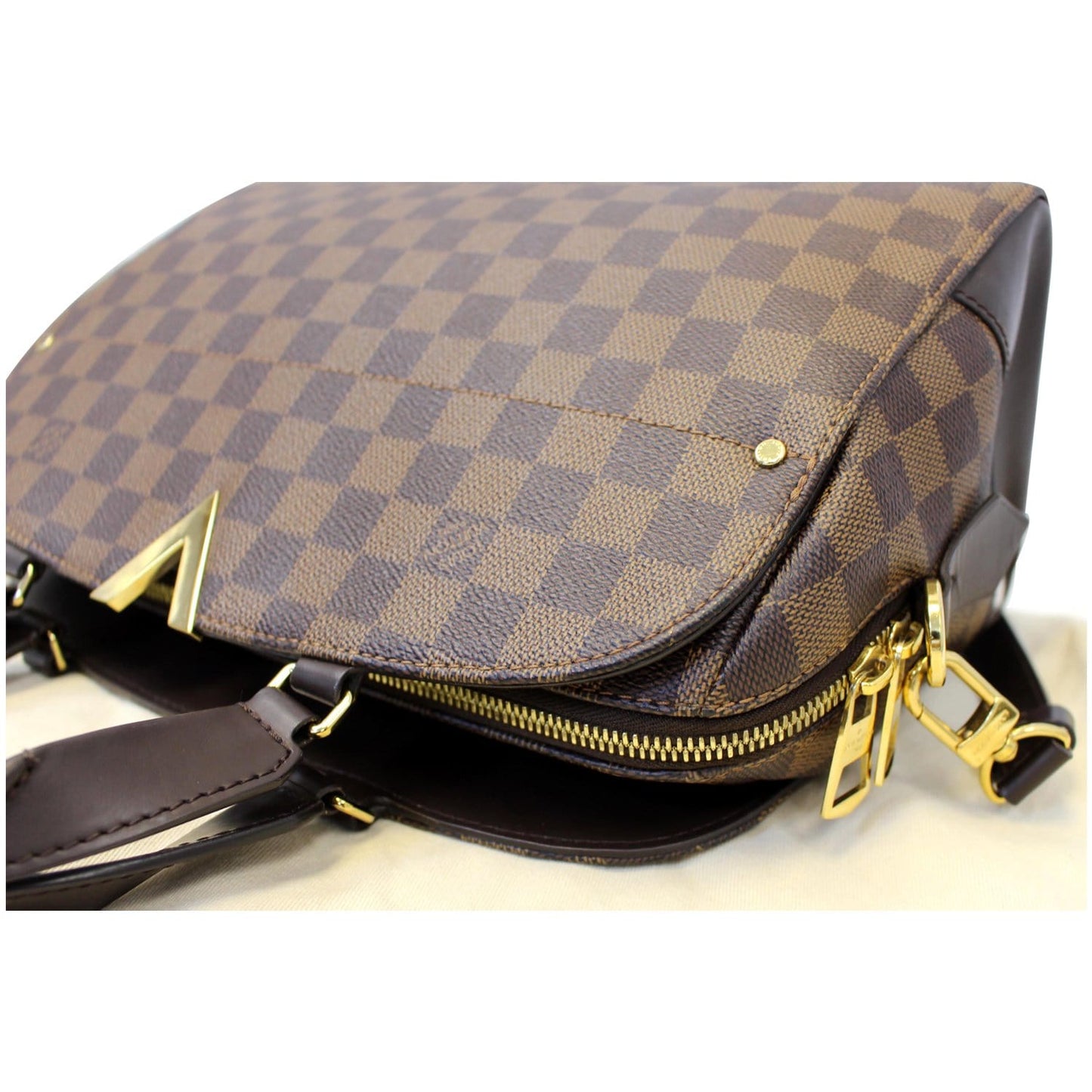 LOUIS VUITTON Kensington Bowling Damier Ebene Shoulder Handbag Brown