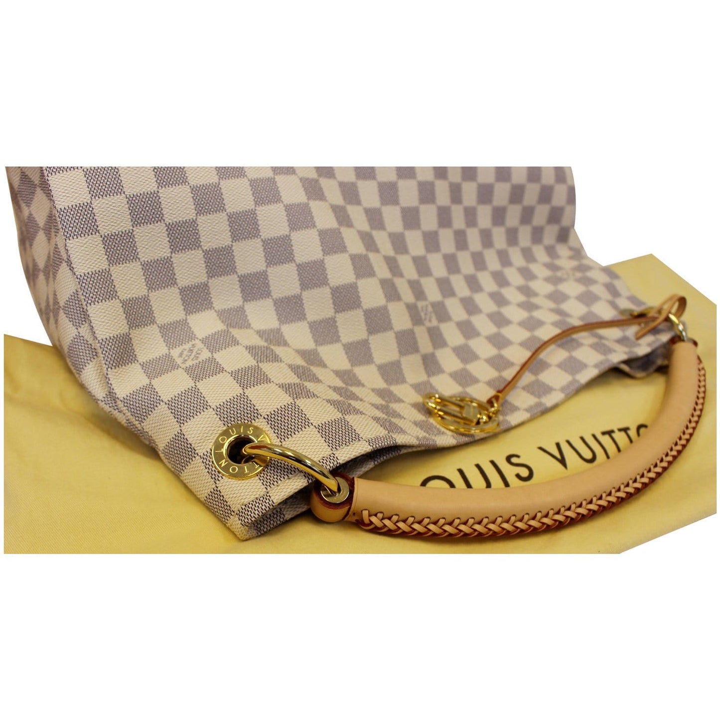 LOUIS VUITTON Artsy MM Damier Azur Shoulder Bag White