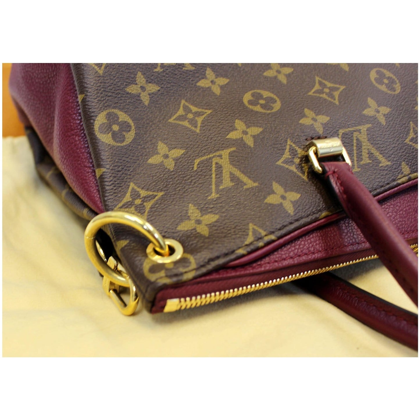 LOUIS VUITTON Pallas Monogram Canvas 2Way Shoulder Bag Brown